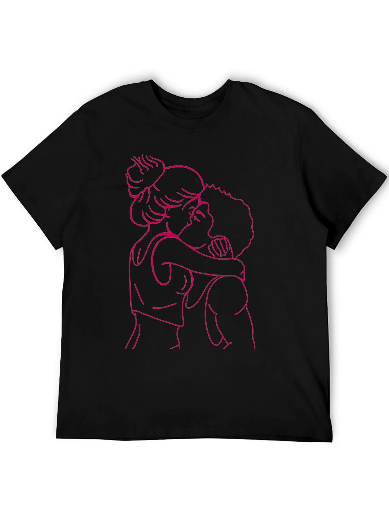 Romantic Embrace Graphic Tee - Black