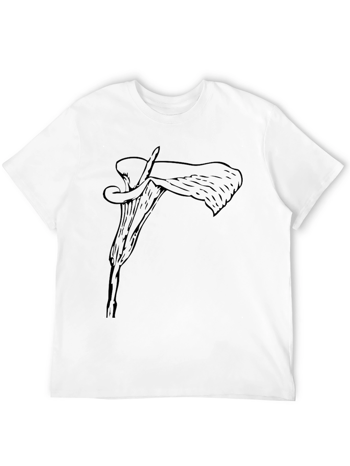 Mens Black T-Shirt with Floral Graphic