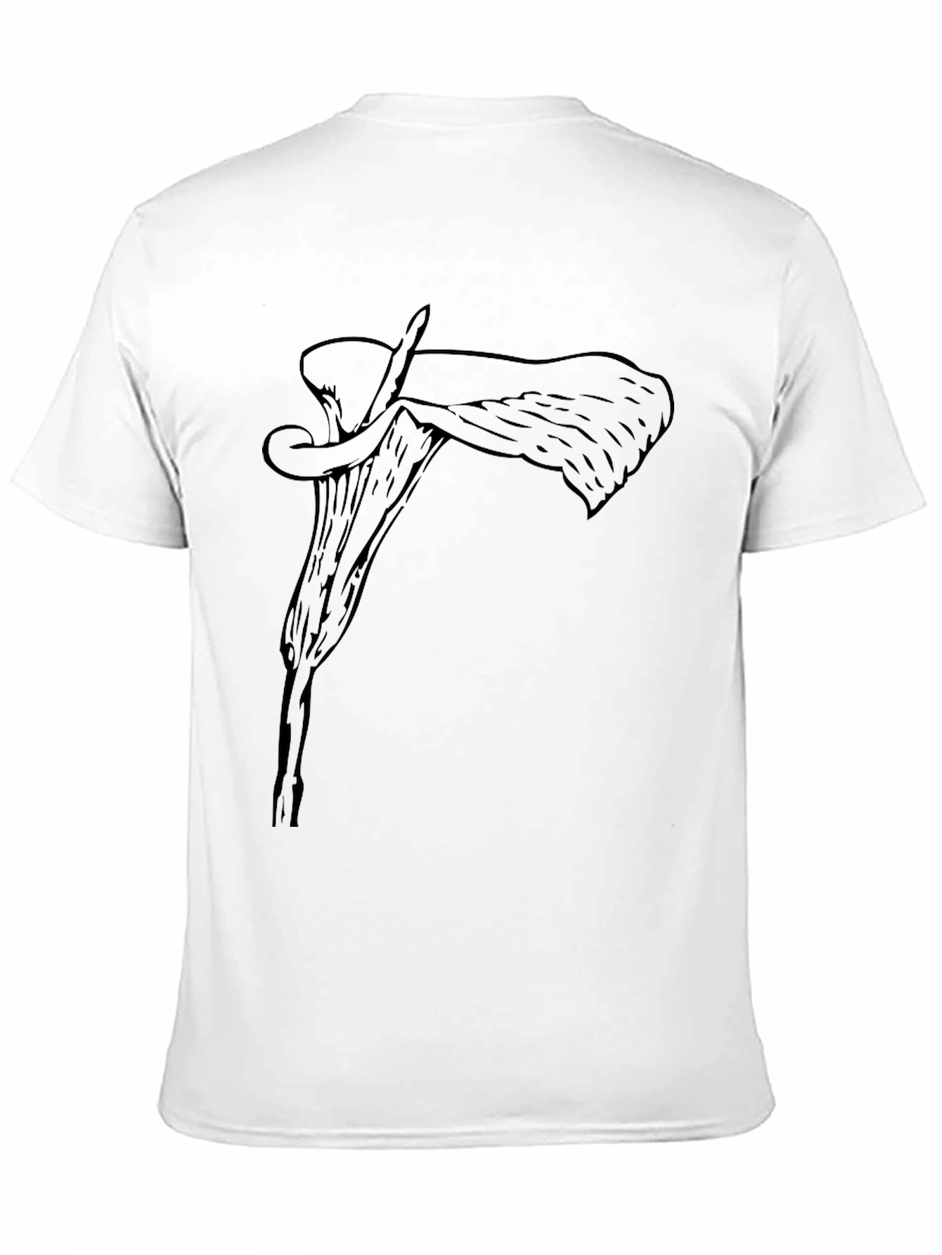 Mens Black T-Shirt with Floral Graphic