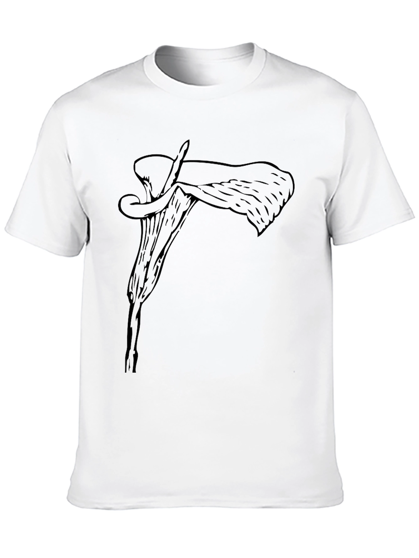 Mens Black T-Shirt with Floral Graphic