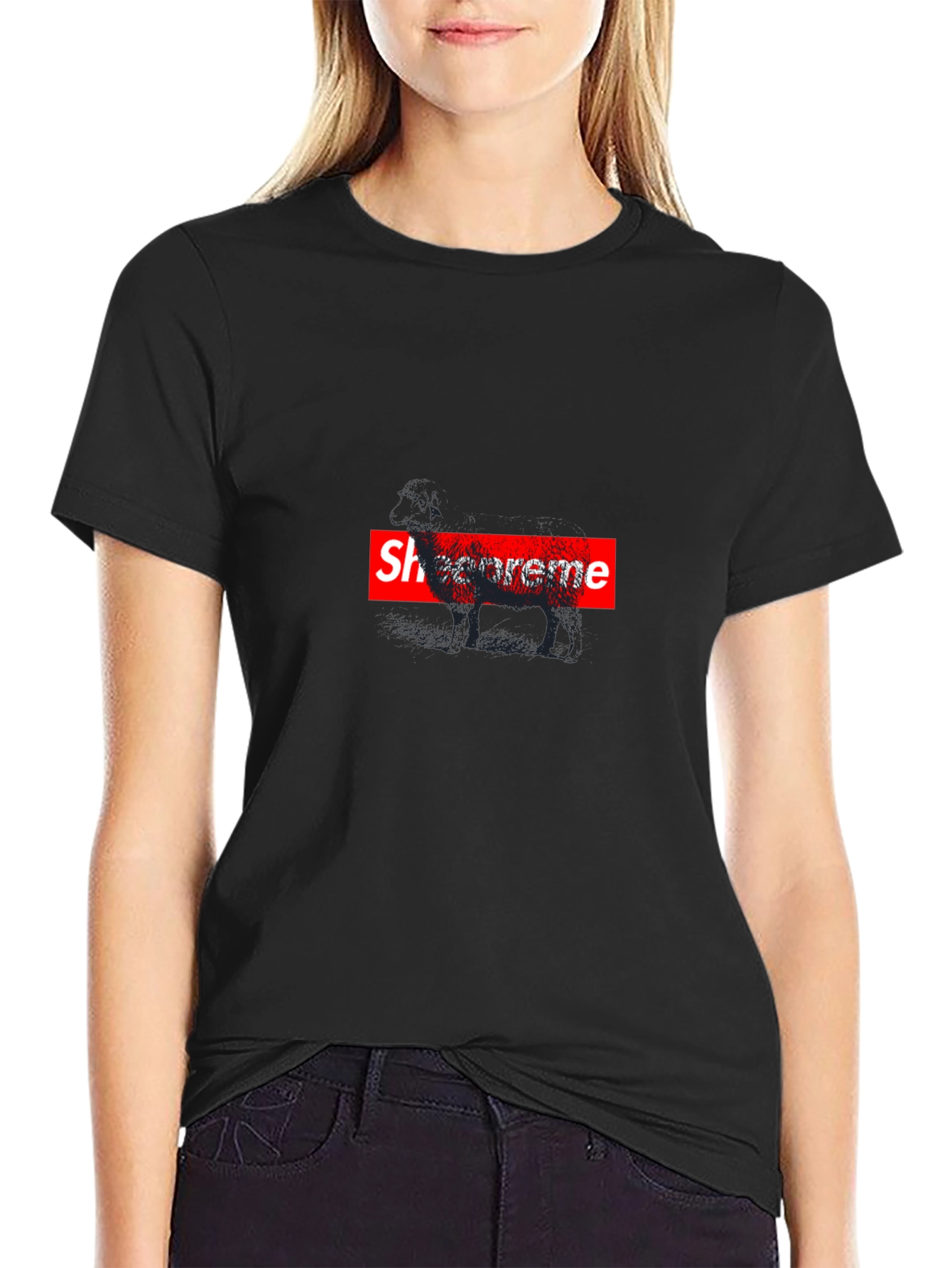 Mens Black Graphic Tee - Sheepreme Design