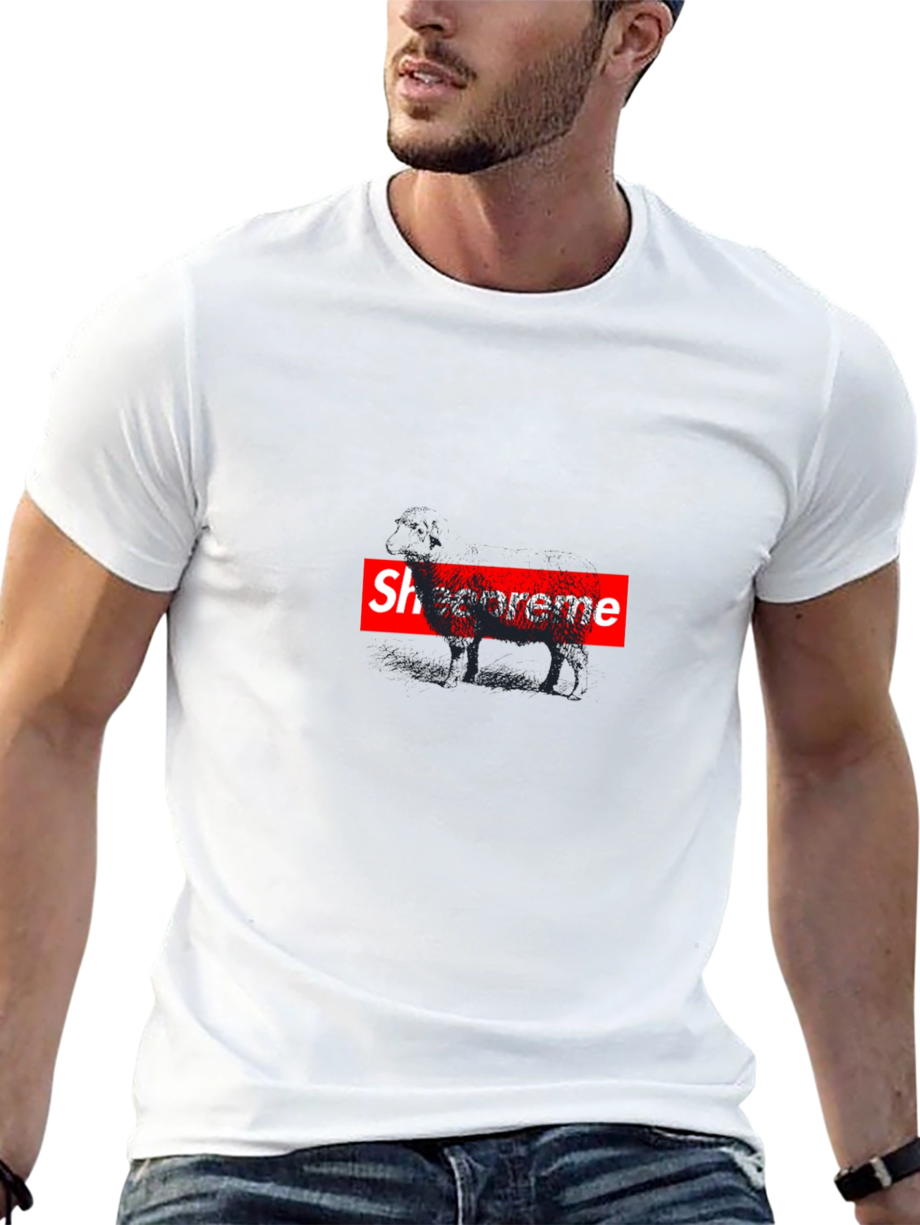 Mens Black Graphic Tee - Sheepreme Design