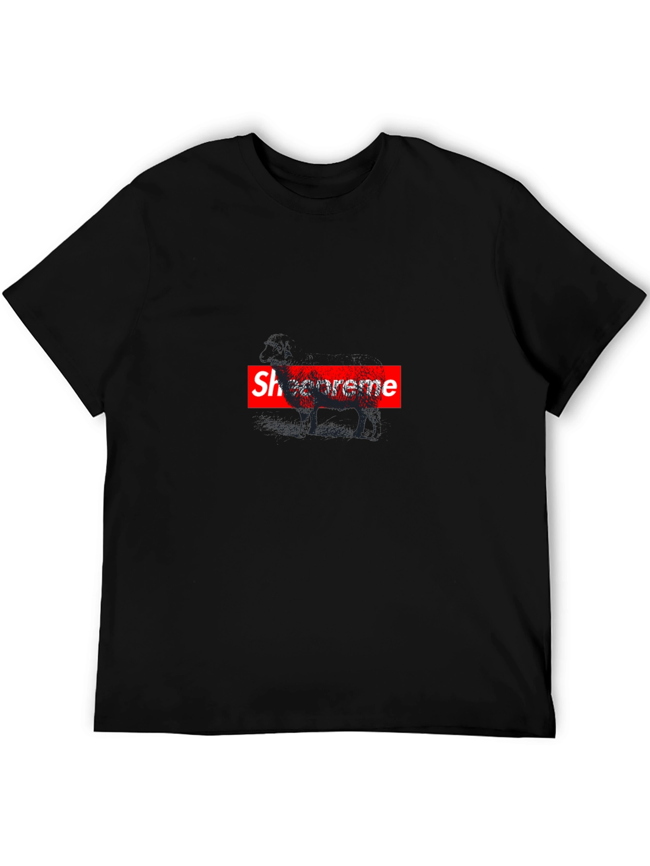 Mens Black Graphic Tee - Sheepreme Design