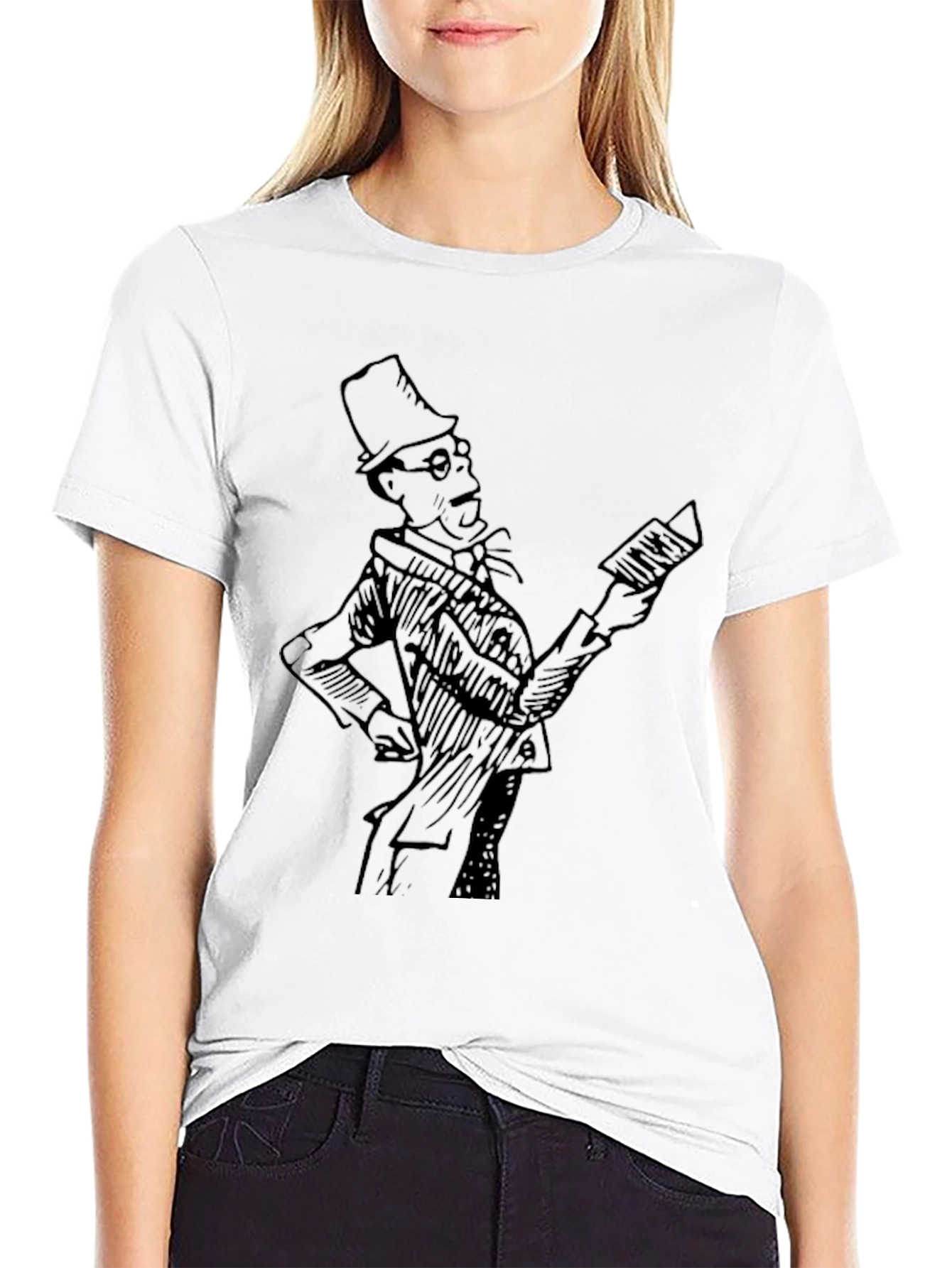 Retro Cartoon Character Black T-Shirt