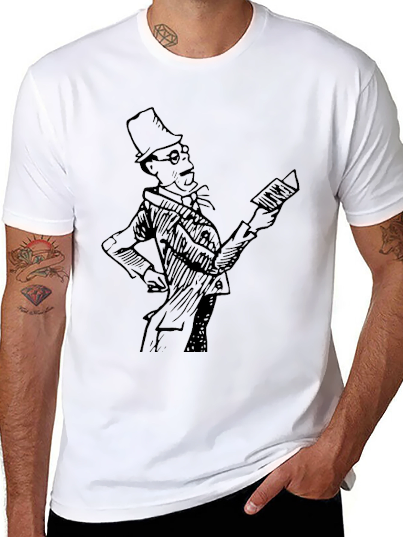 Retro Cartoon Character Black T-Shirt