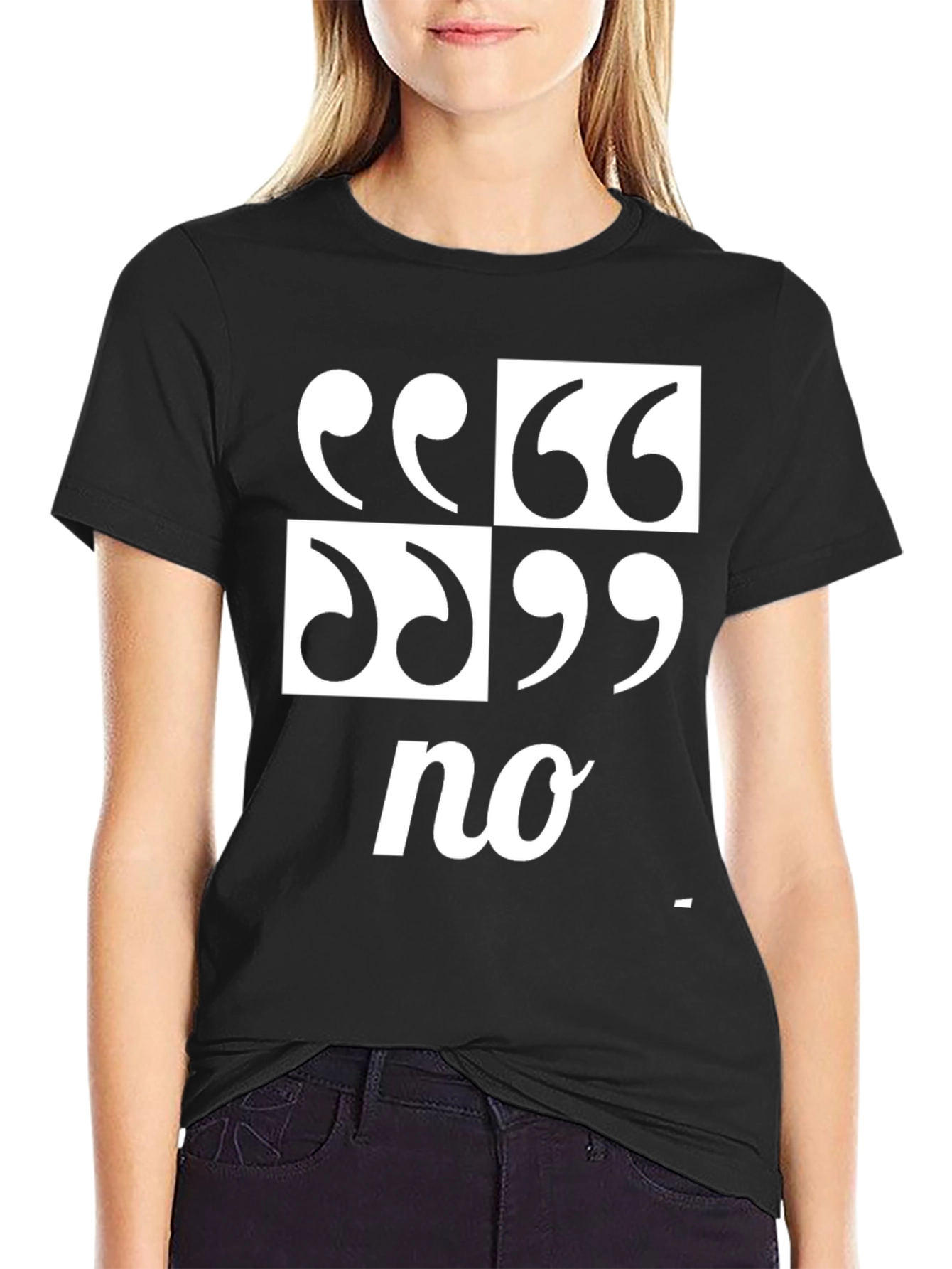 Quotation No Graphic Tee - Black