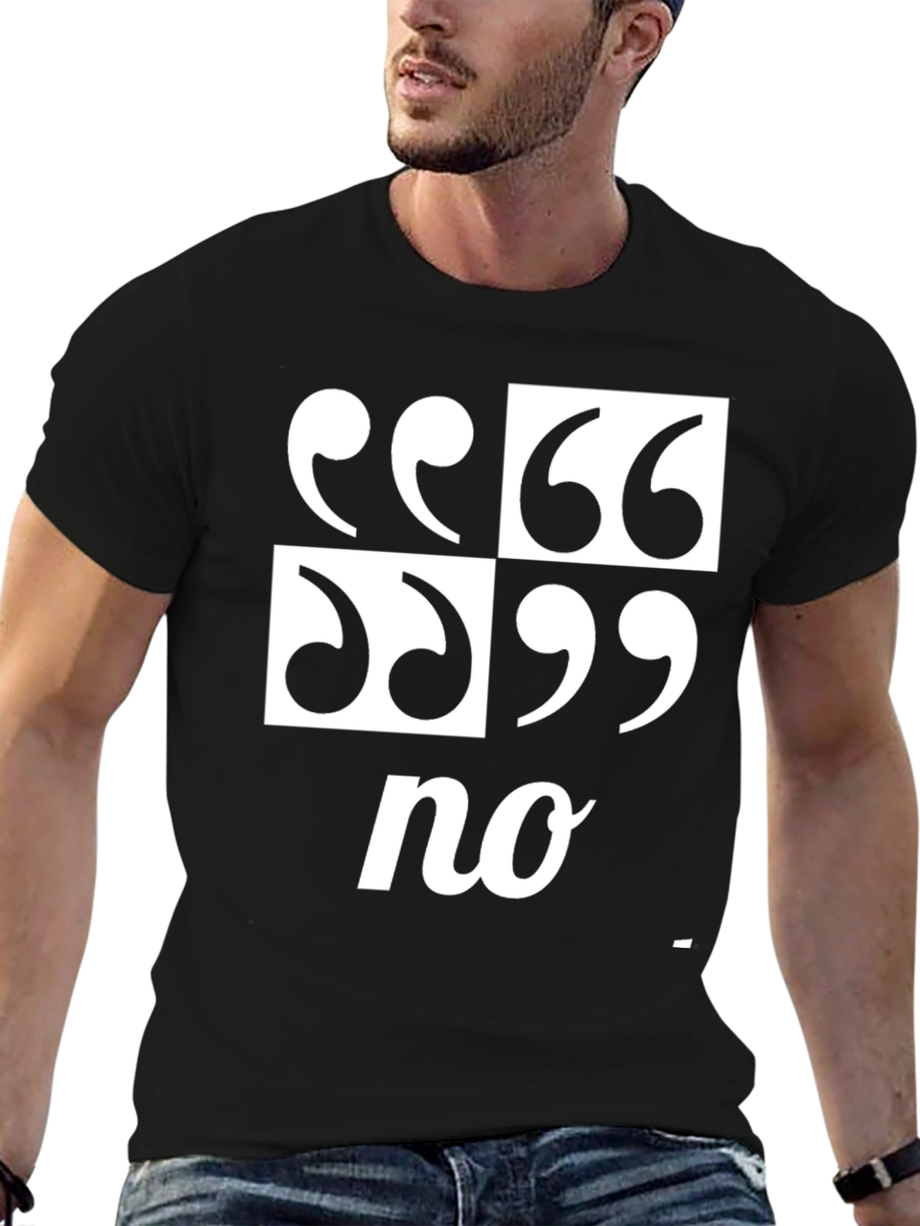Quotation No Graphic Tee - Black
