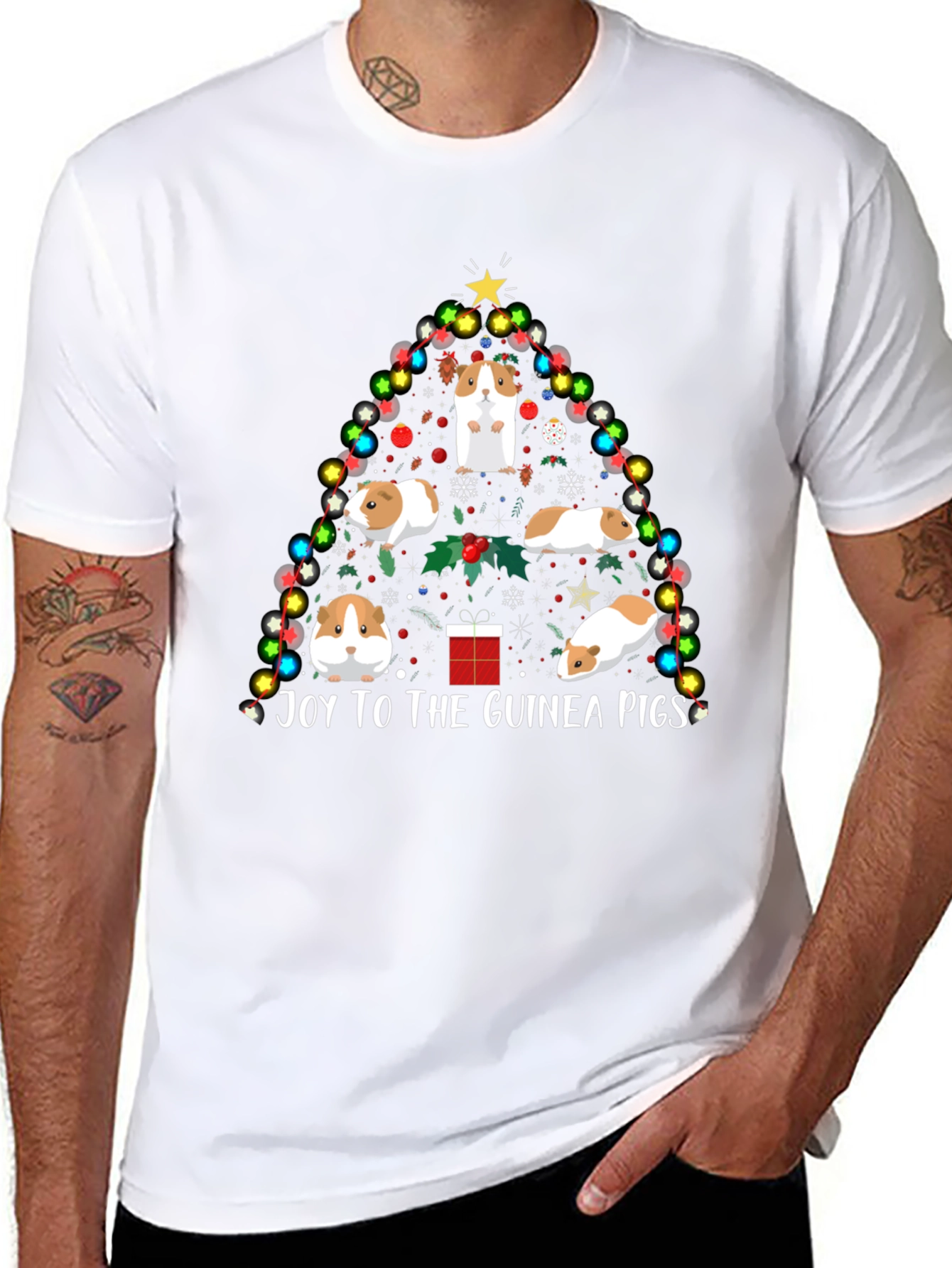 Joy to the Guinea Pigs Christmas T-Shirt