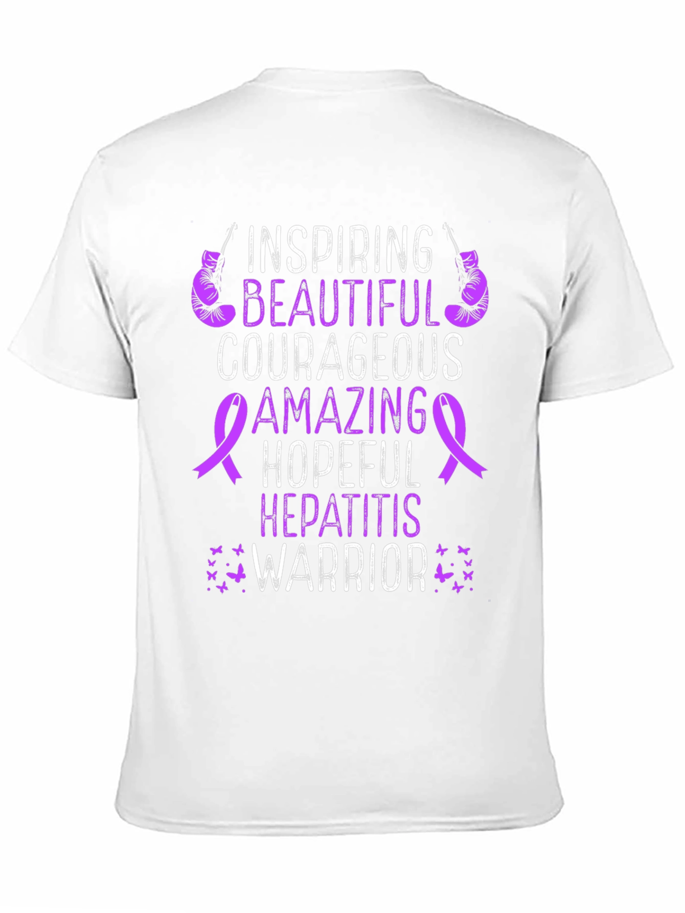 Inspiring Hepatitis Warrior T-Shirt - Purple Ribbon