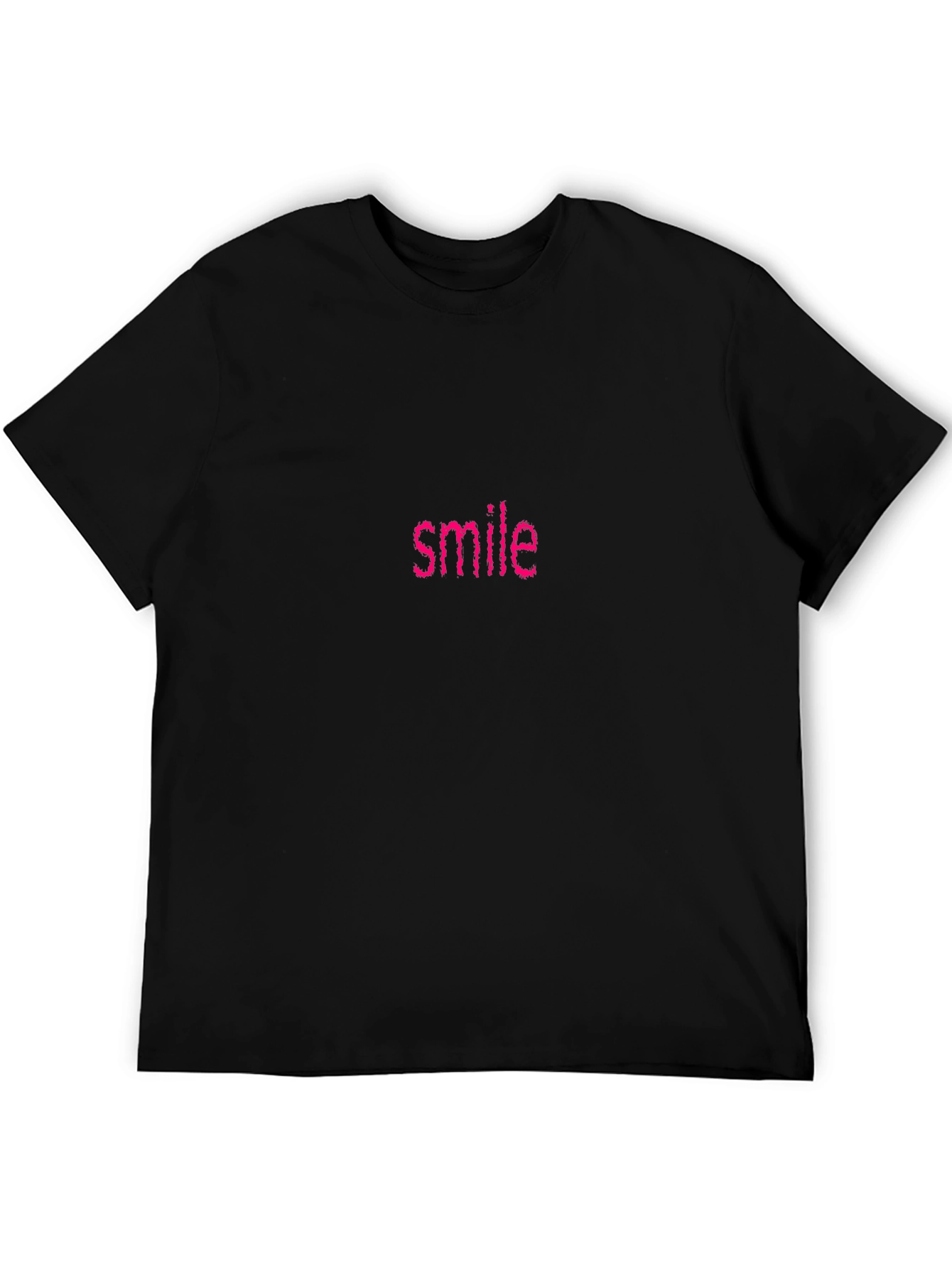 Smile Graphic Tee - Mens Black Casual T-Shirt