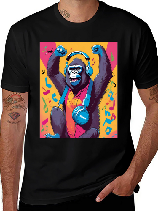 Funky Monkey Tee: Music Lovers Gorilla Graphic T-Shirt