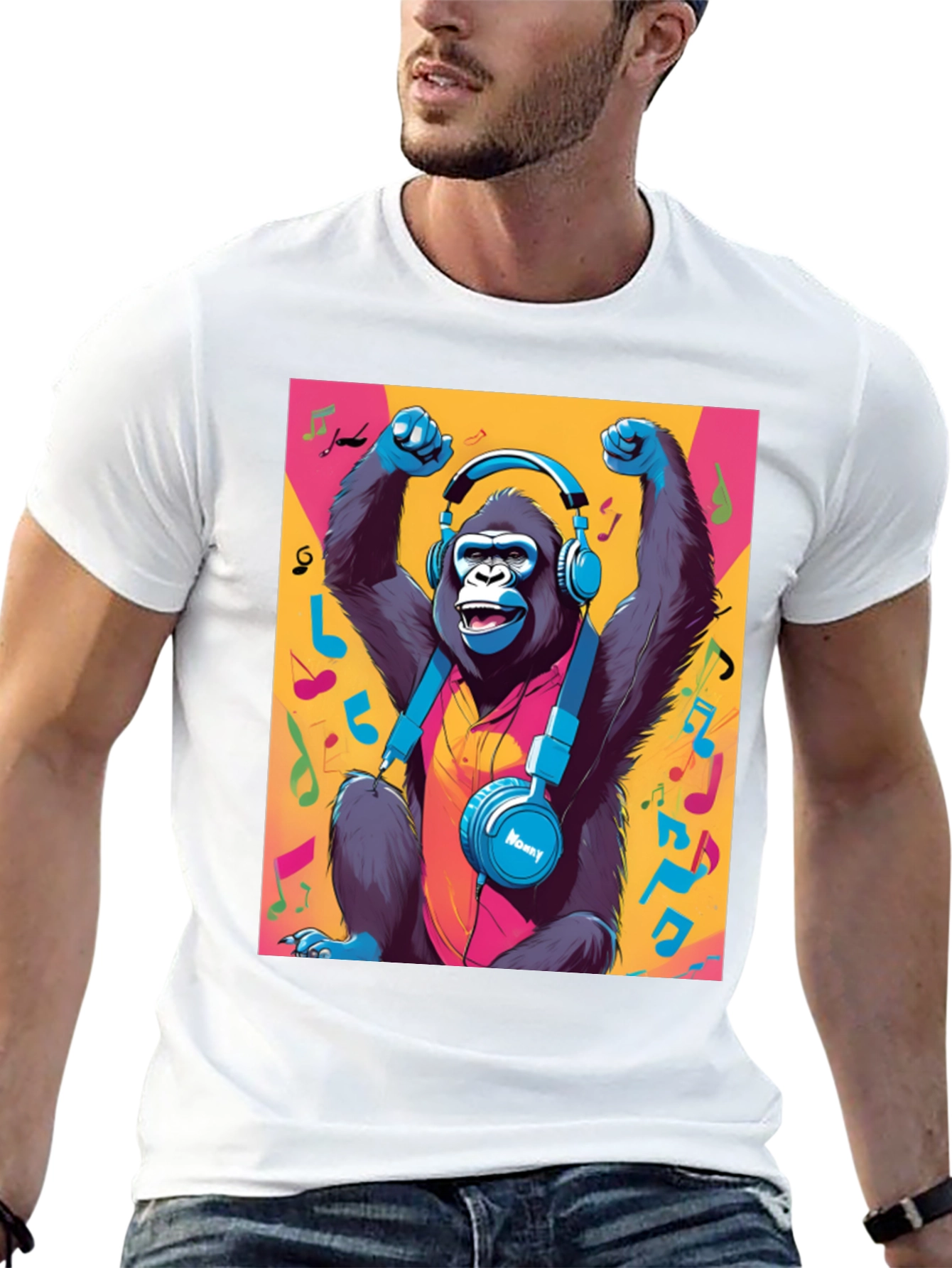 Funky Monkey Tee: Music Lovers Gorilla Graphic T-Shirt
