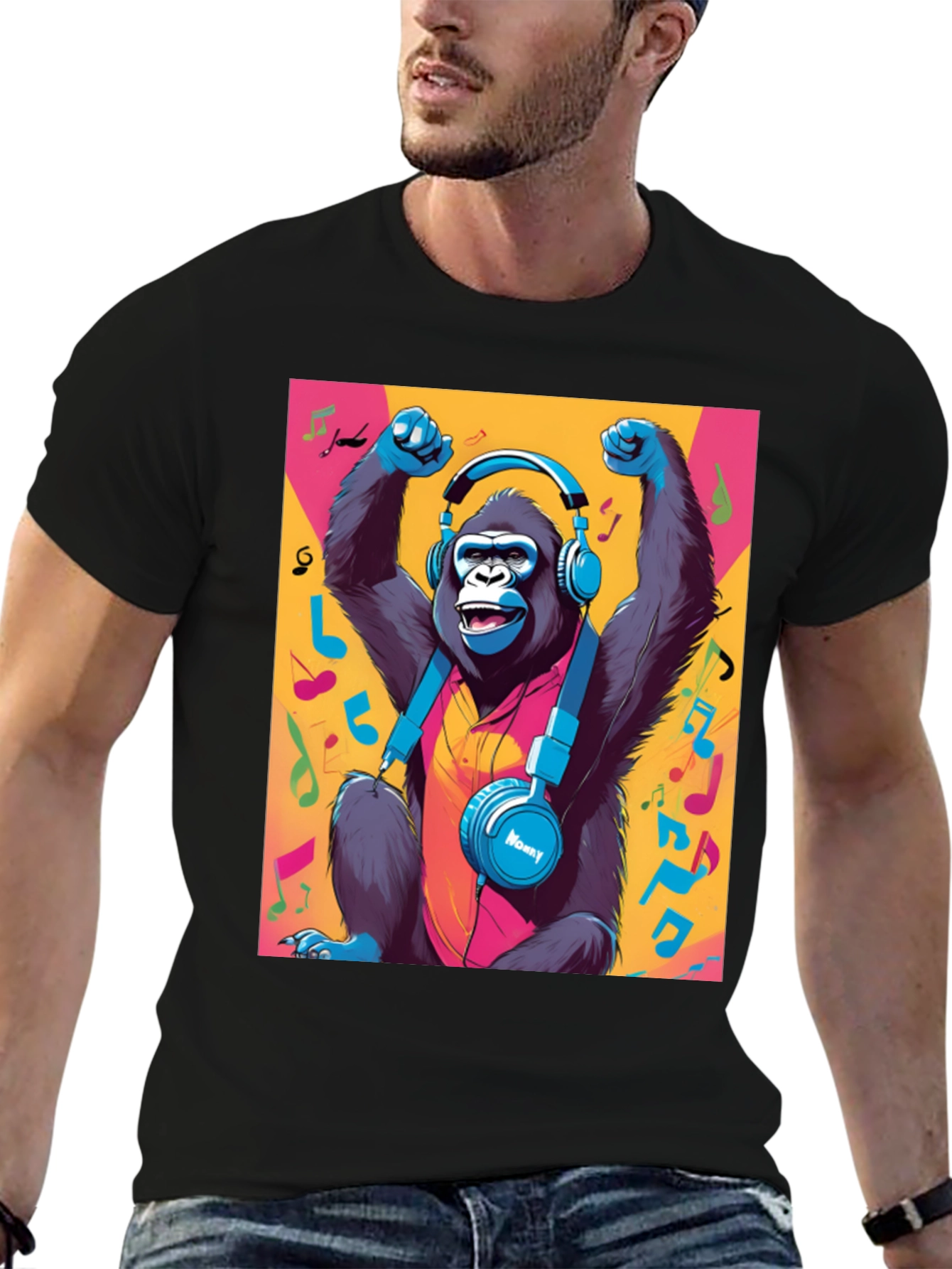 Funky Monkey Tee: Music Lovers Gorilla Graphic T-Shirt