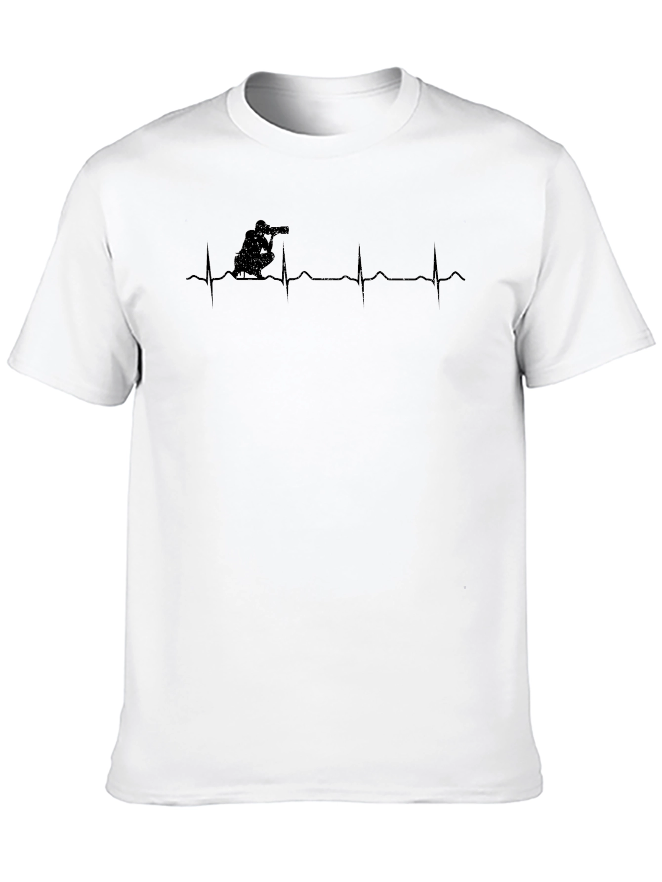 Photographer Heartbeat Graphic Tee - Black