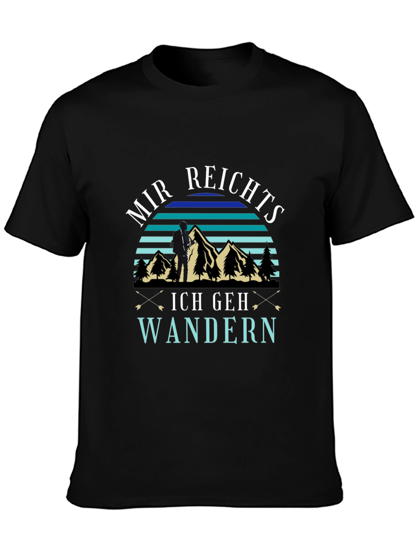 Mir Reichts Ich Geh Wandern Black T-Shirt