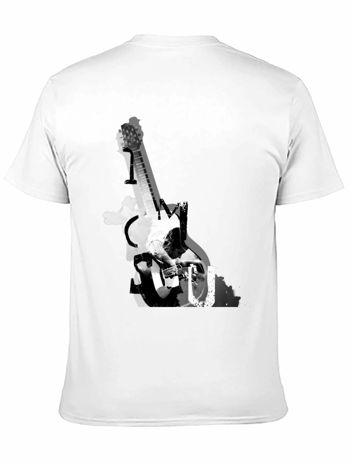 Guitar Graphic Print Tee - Black