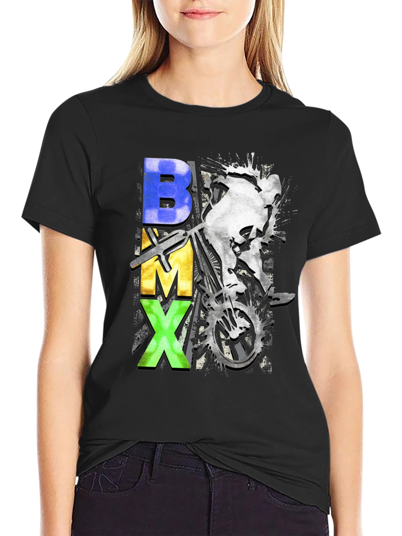 BMX Graphic Print Crew Neck T-Shirt