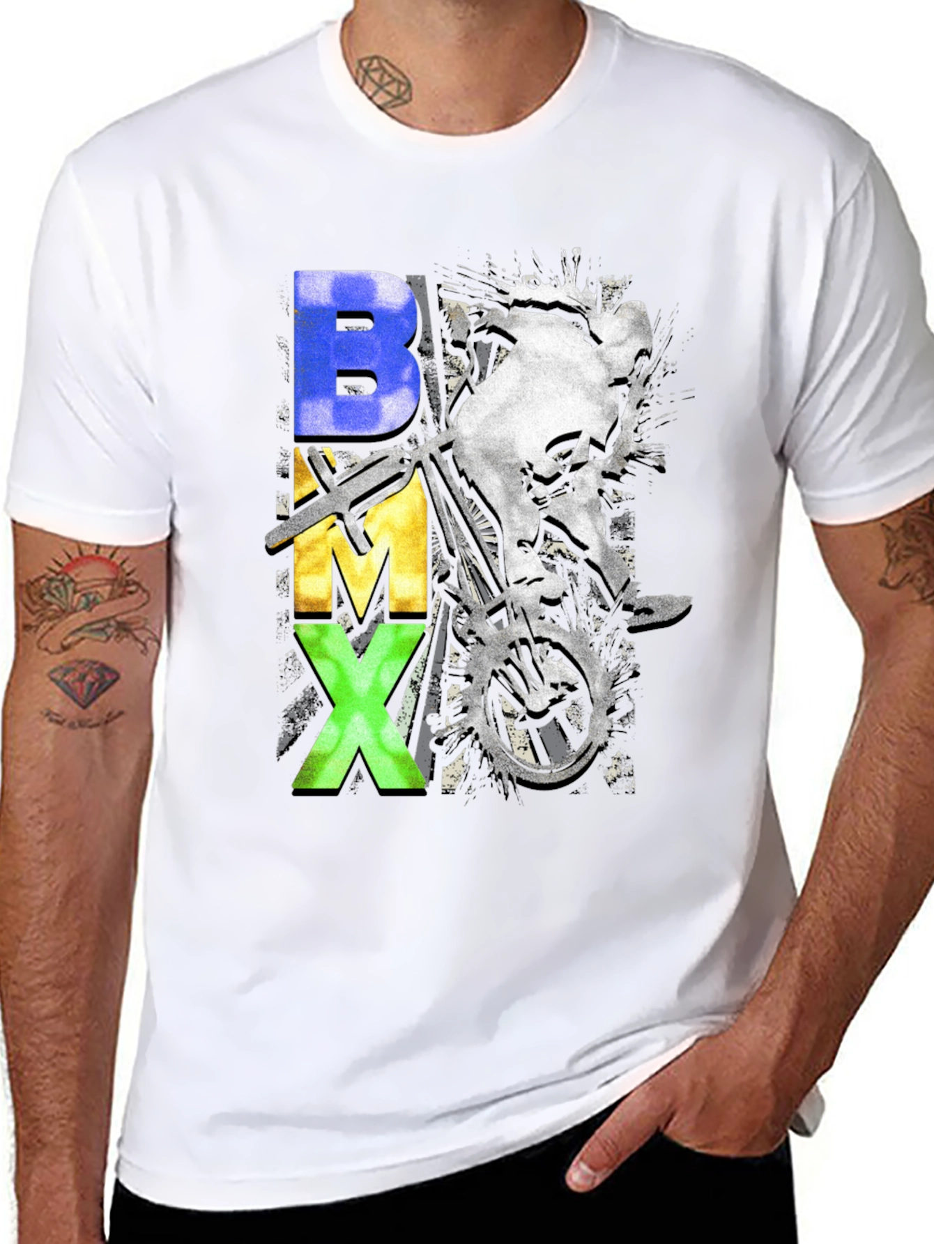 BMX Graphic Print Crew Neck T-Shirt