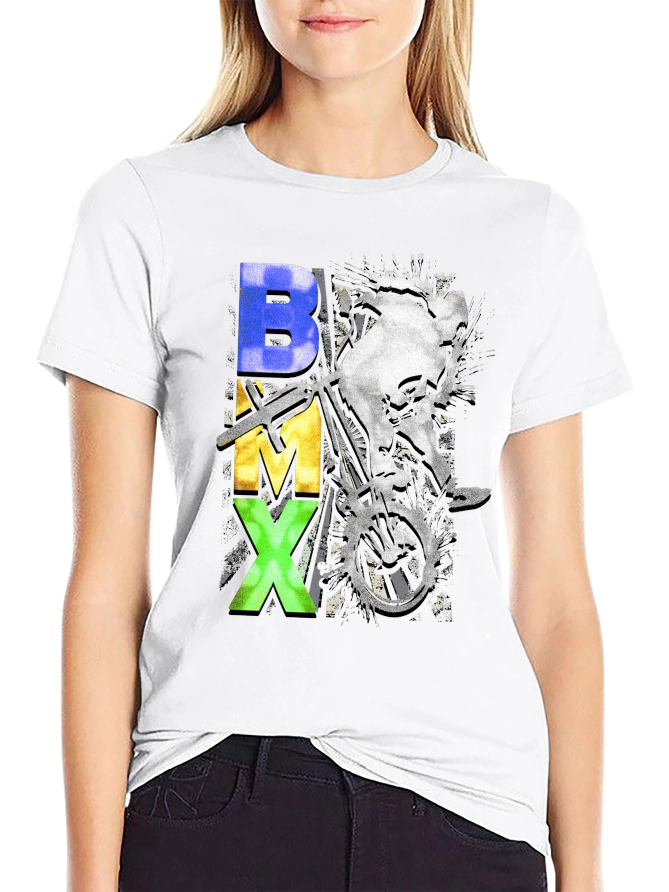 BMX Graphic Print Crew Neck T-Shirt