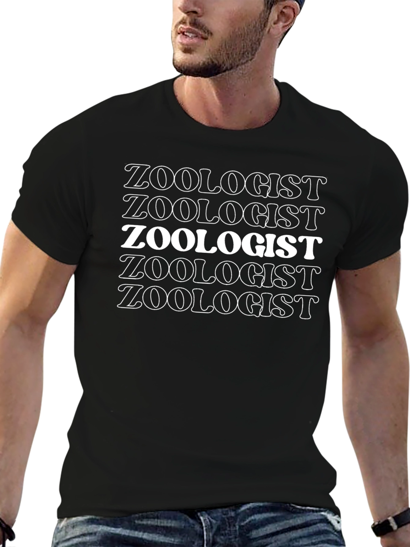 Zoologist Text Graphic Tee - Black