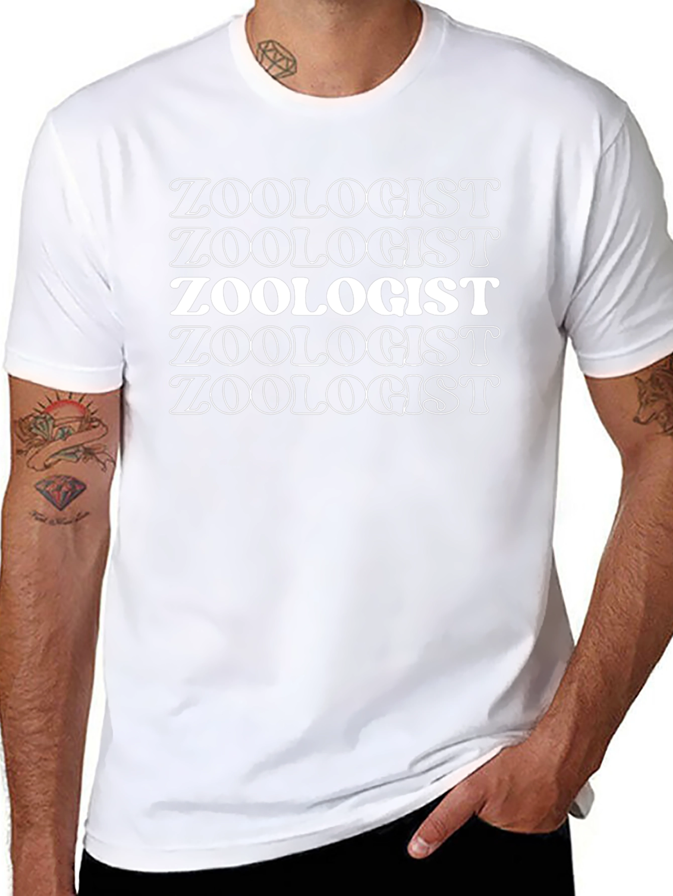 Zoologist Text Graphic Tee - Black