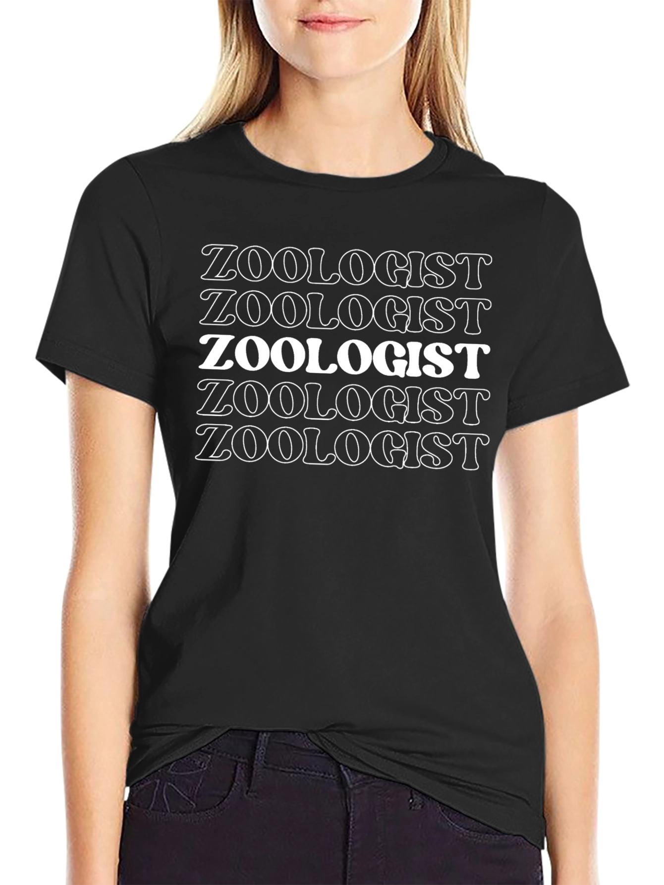 Zoologist Text Graphic Tee - Black