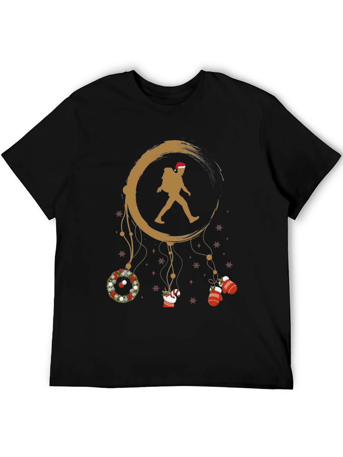 Christmas Hiker Graphic Tee - Holiday Adventure Shirt