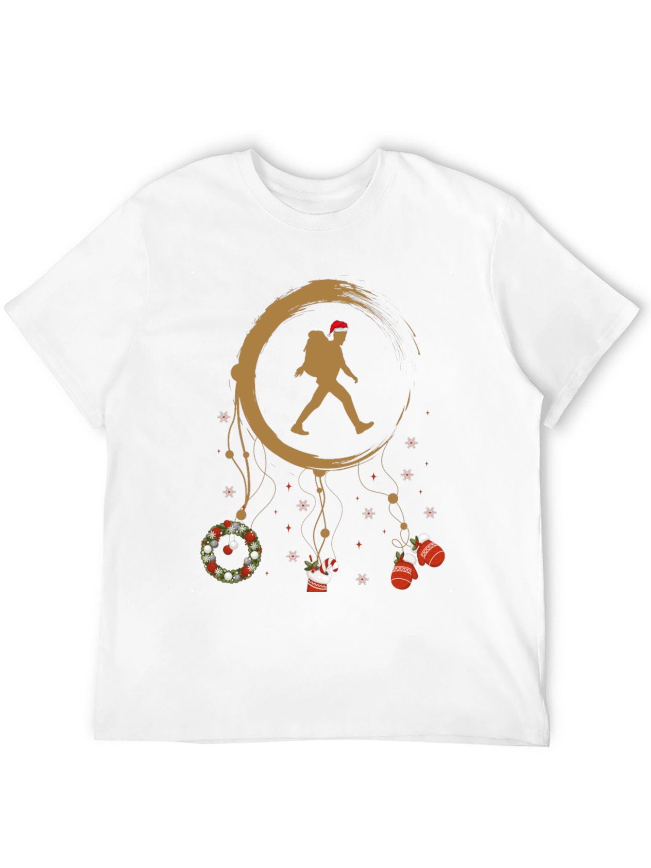 Christmas Hiker Graphic Tee - Holiday Adventure Shirt