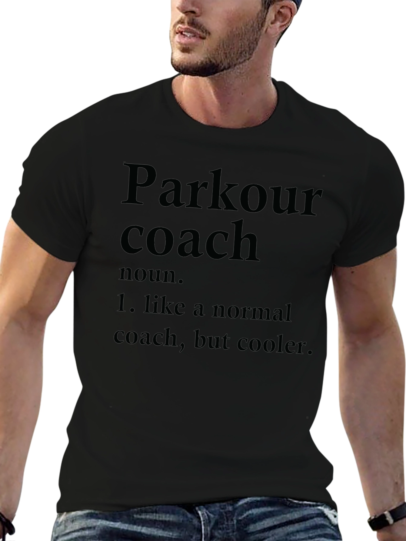 Parkour Coach Definition Black T-Shirt