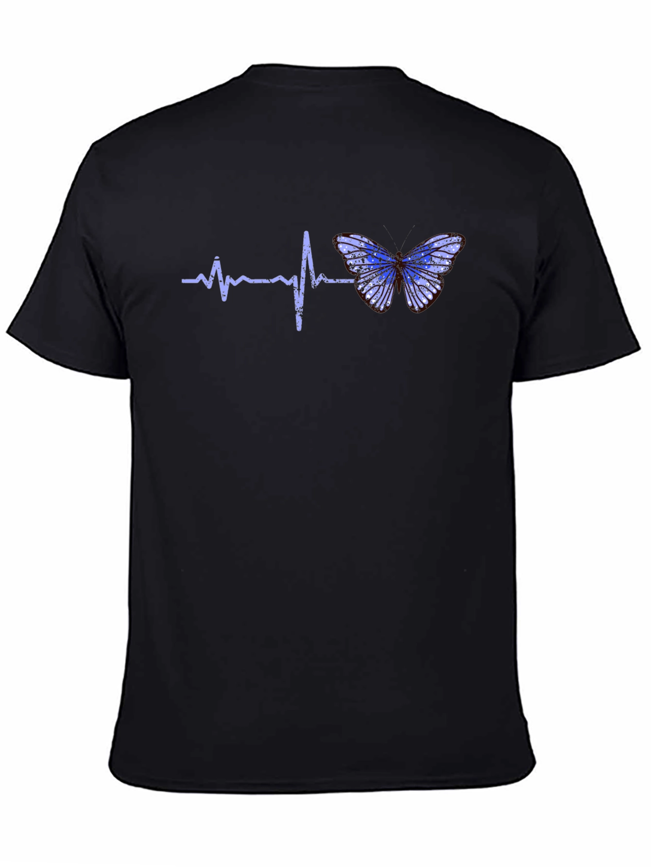 Heartbeat Butterfly Graphic Tee - Black T-Shirt