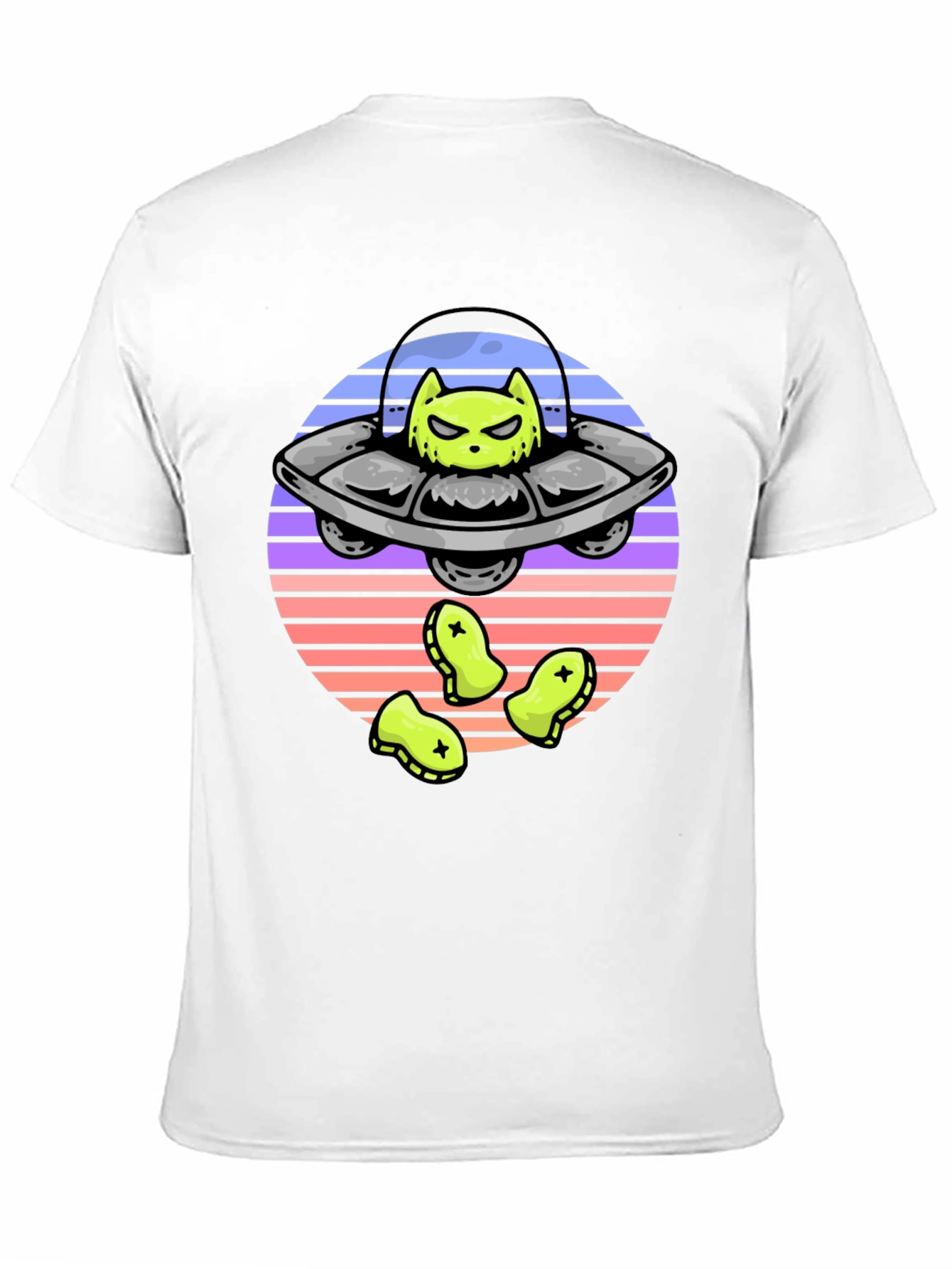 Alien Cat Abduction T-Shirt - UFO Graphic Tee