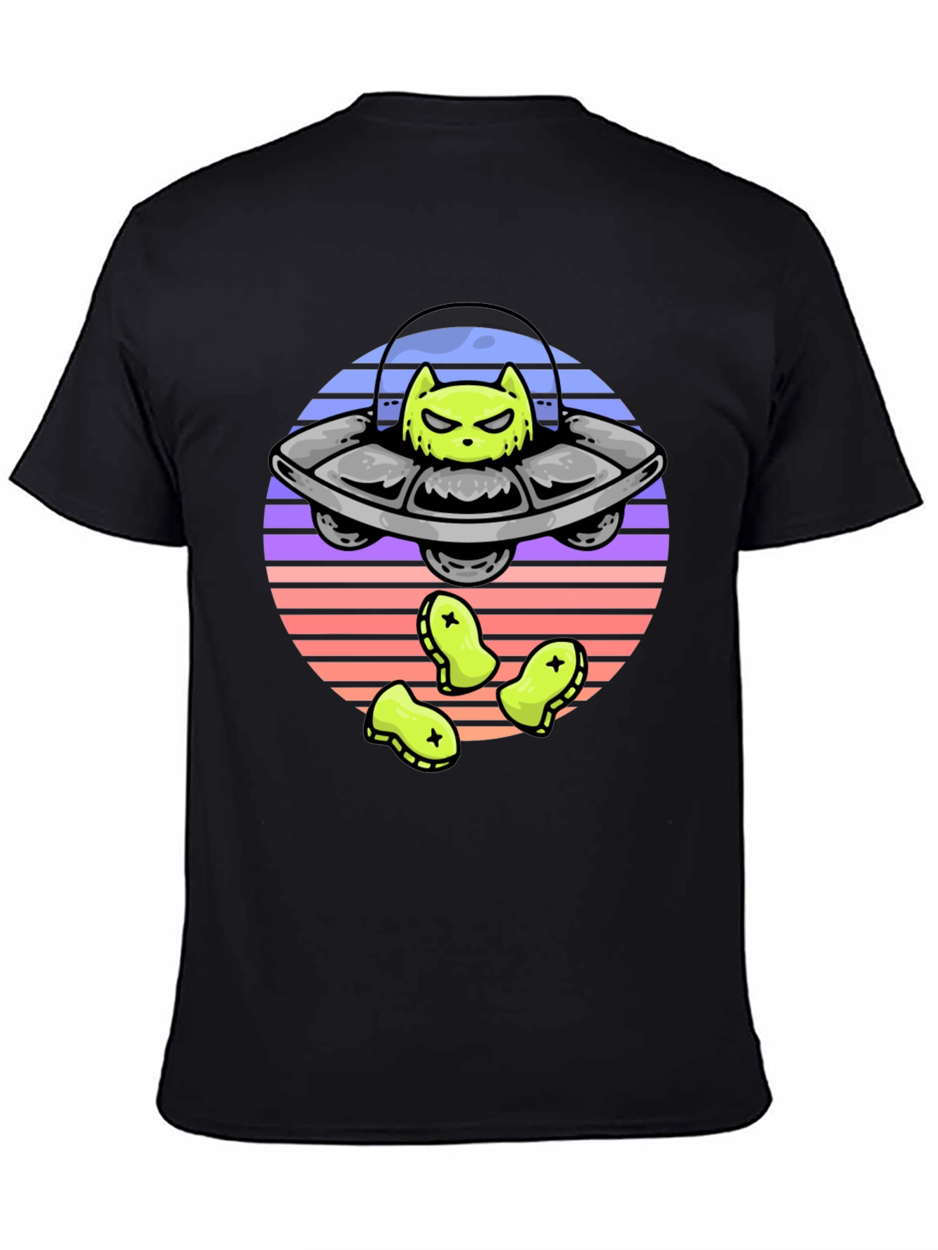 Alien Cat Abduction T-Shirt - UFO Graphic Tee