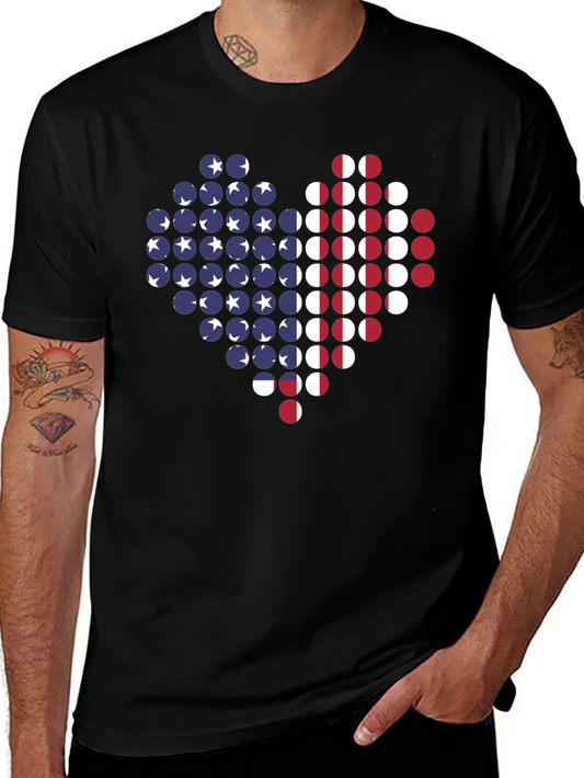 American Flag Heart Graphic T-Shirt