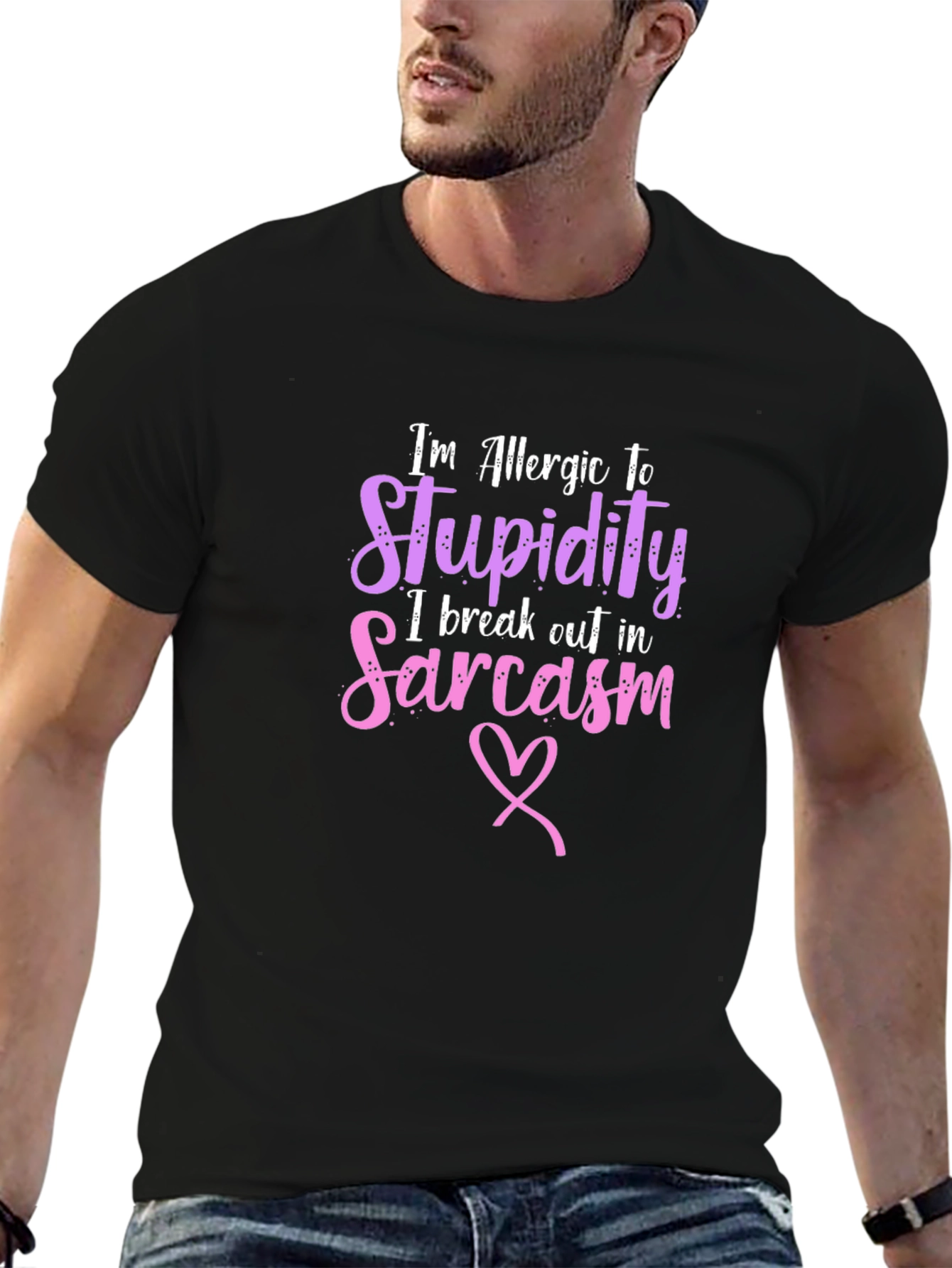 Allergic To Stupidity Sarcasm Graphic Tee