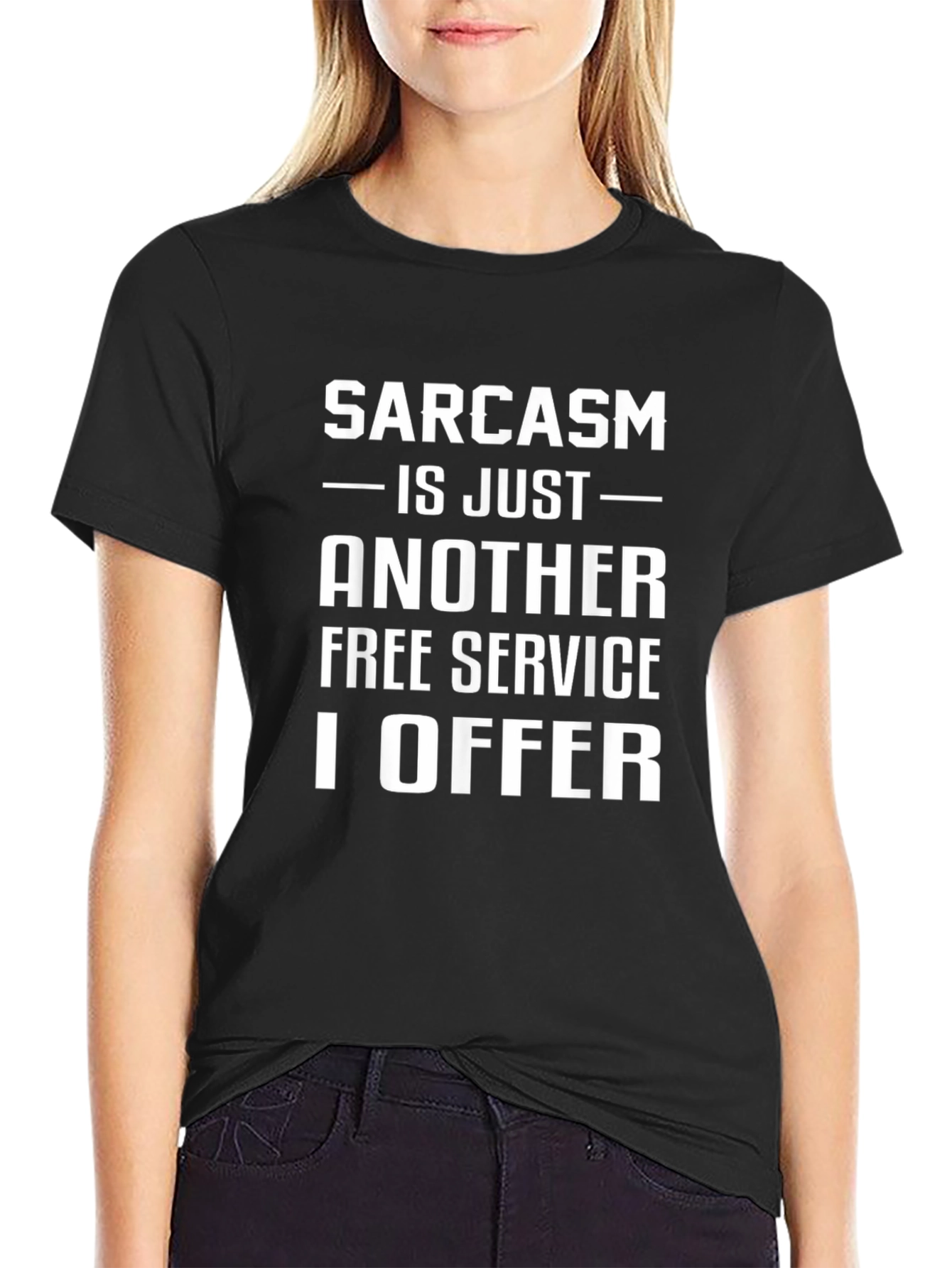Sarcasm is Free Service Black Graphic Tee