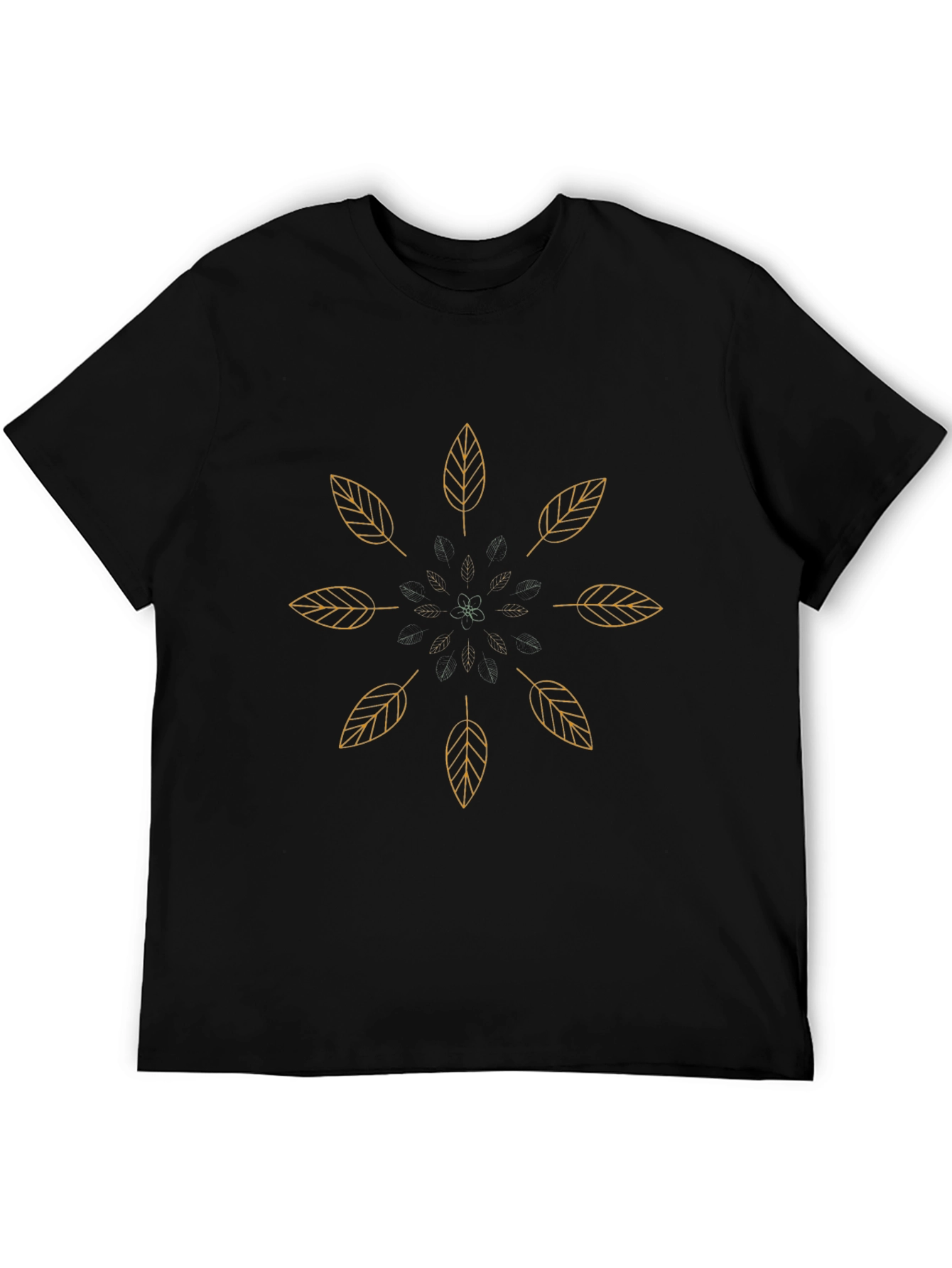 Leaf Mandala Black T-Shirt