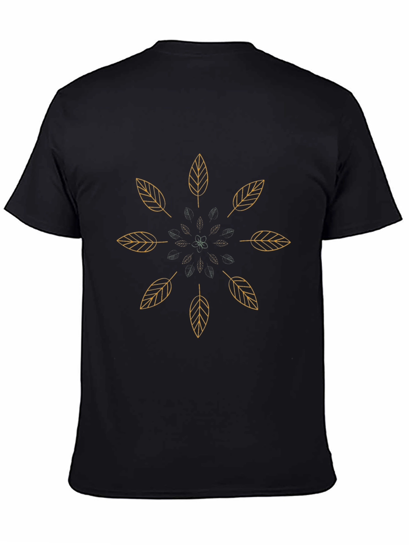 Leaf Mandala Black T-Shirt