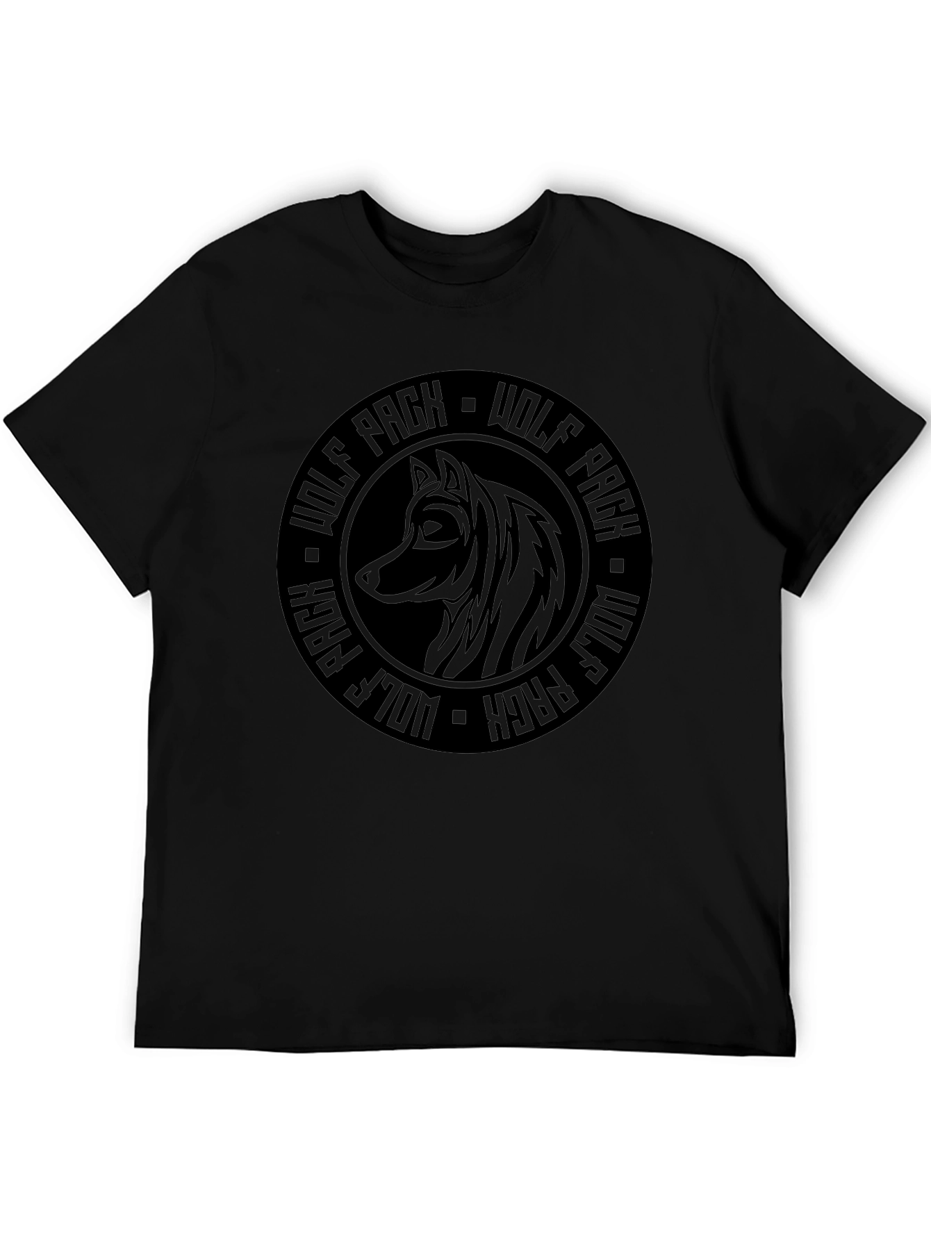 Wolf Pack Graphic T-Shirt - Stylish Black Tee
