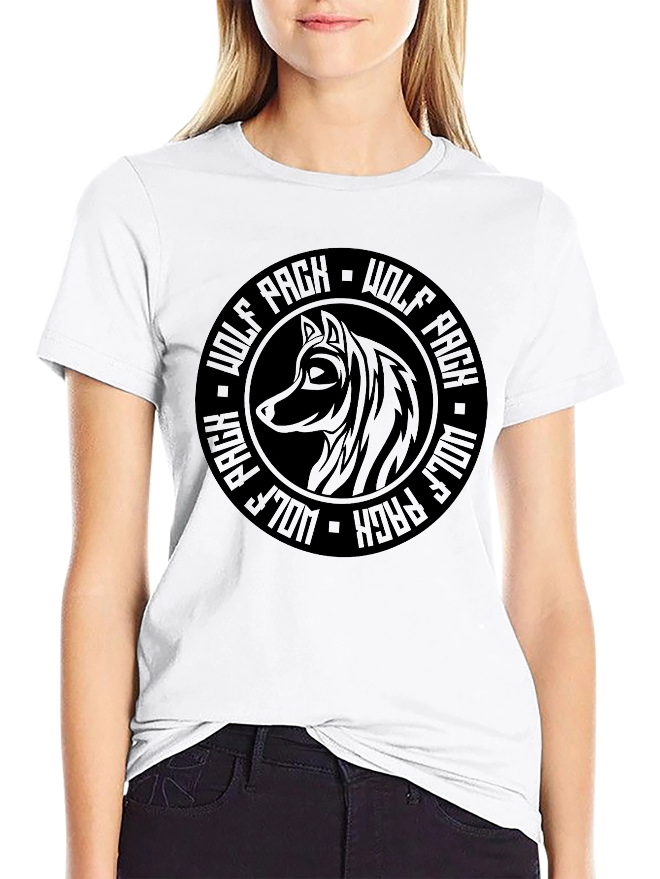 Wolf Pack Graphic T-Shirt - Stylish Black Tee