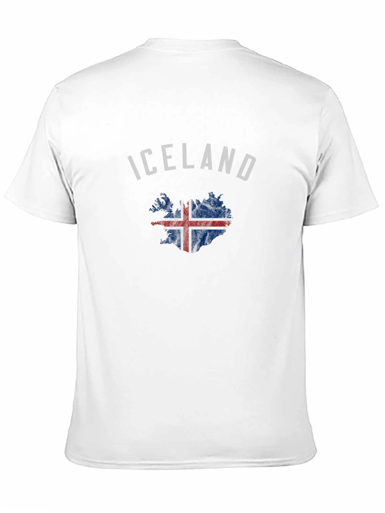 Iceland Flag Graphic T-Shirt - Black Cotton Blend Tee