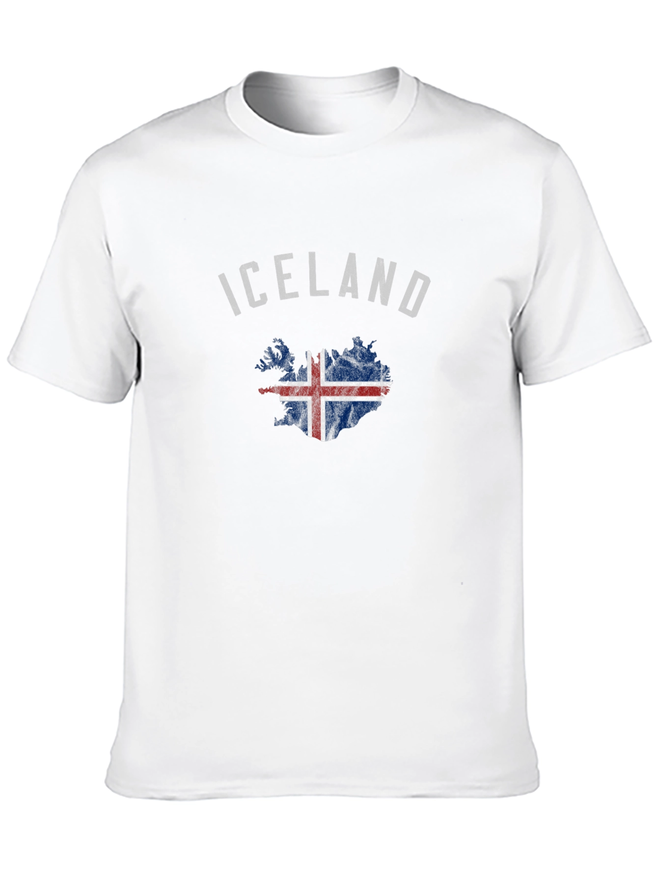 Iceland Flag Graphic T-Shirt - Black Cotton Blend Tee