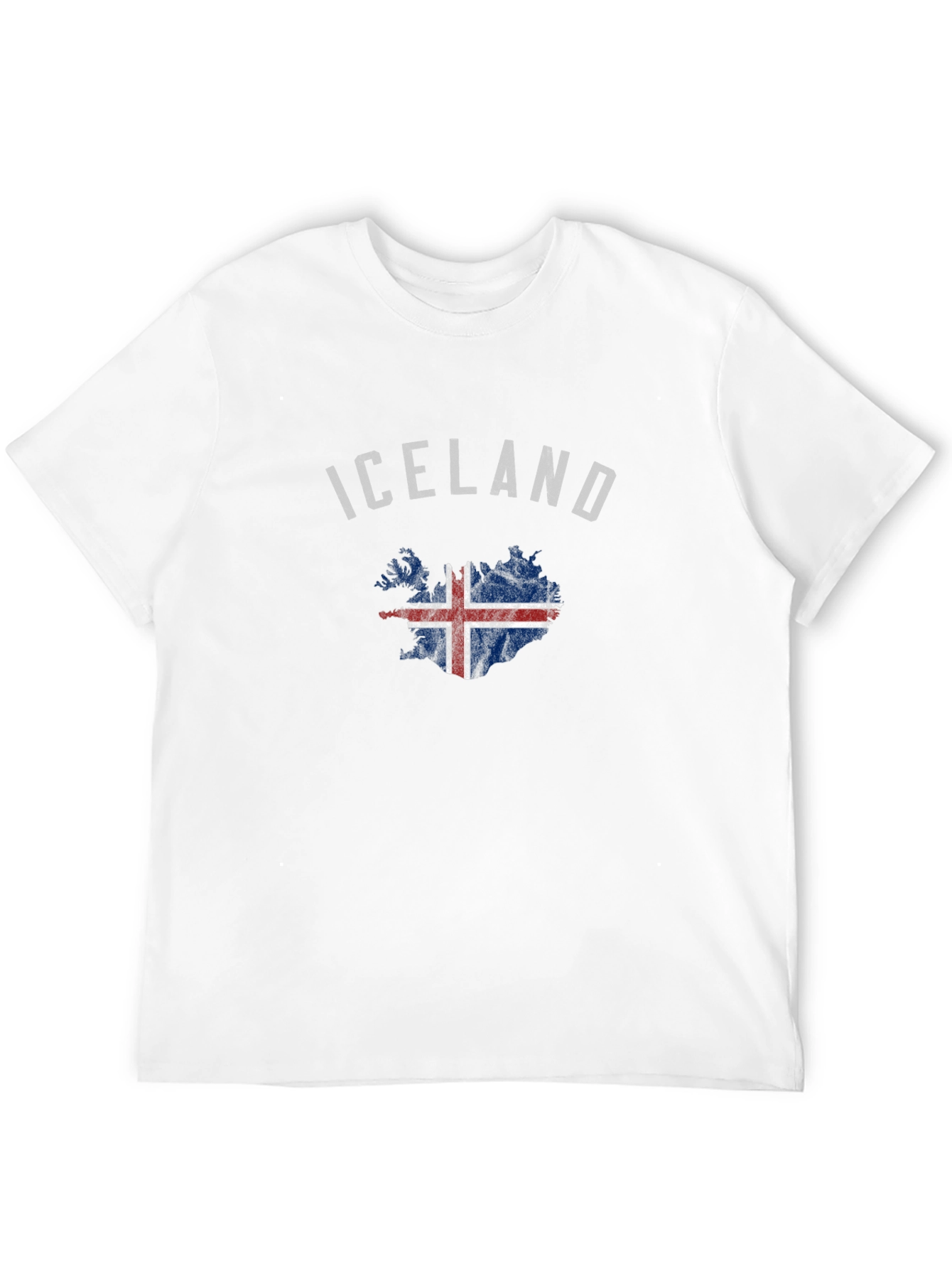 Iceland Flag Graphic T-Shirt - Black Cotton Blend Tee
