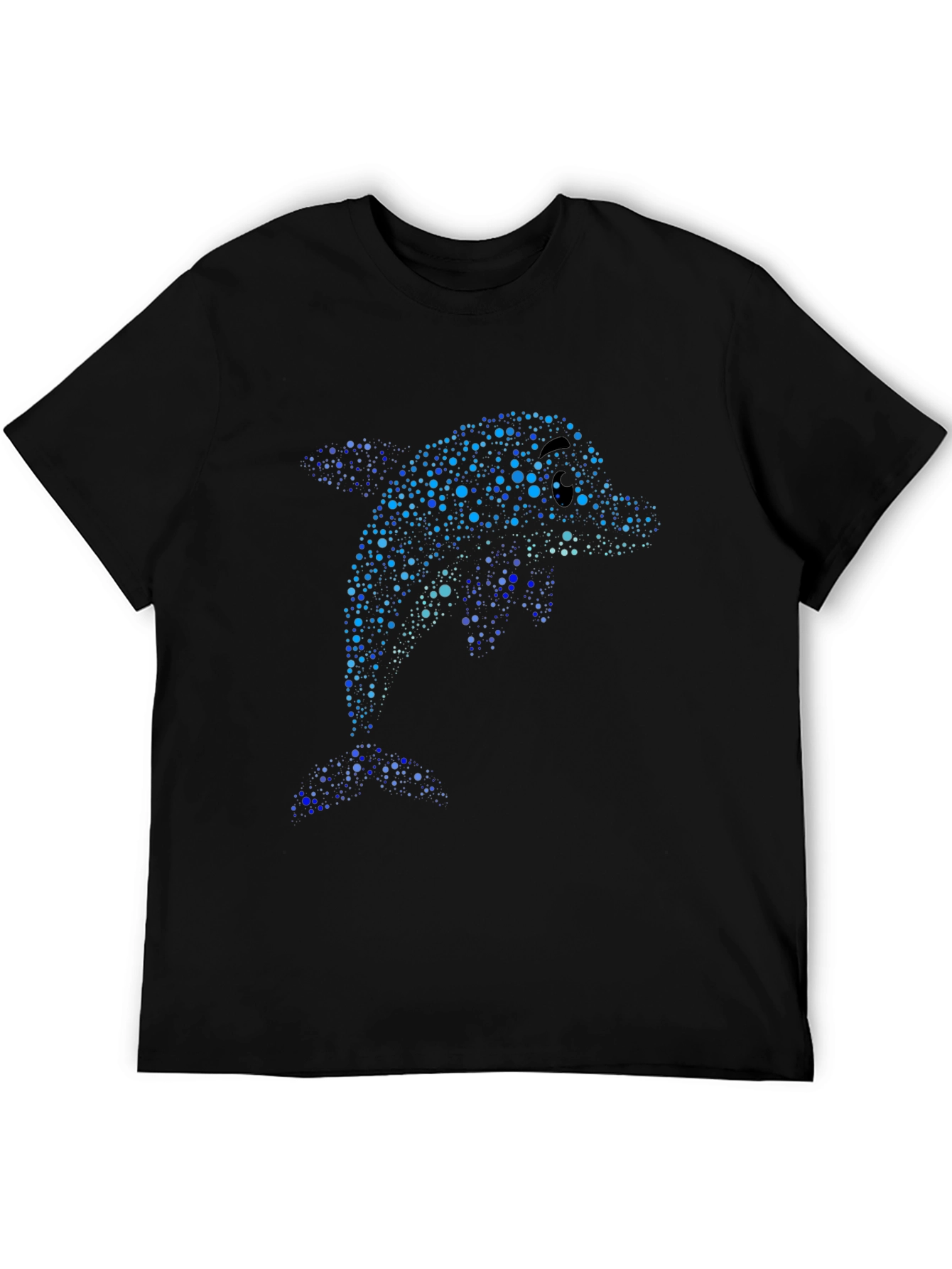 Dolphin Dot Art T-Shirt - Black
