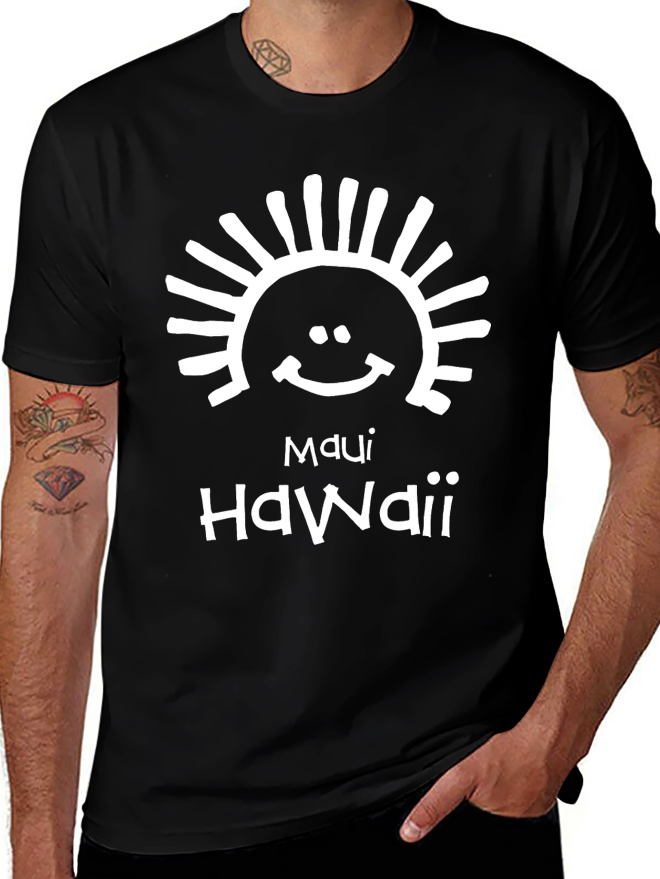 Maui Hawaii Graphic T-Shirt - Black