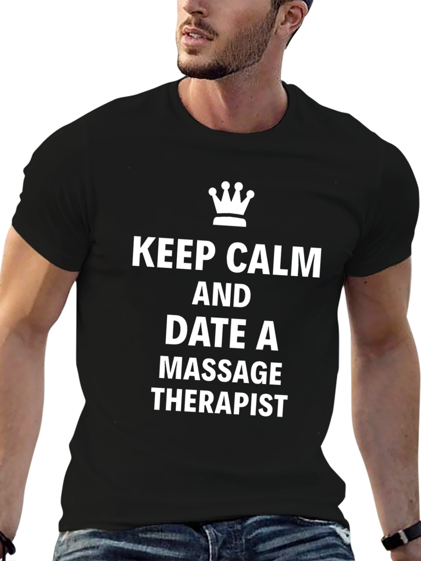 Keep Calm Massage Therapist Black T-Shirt