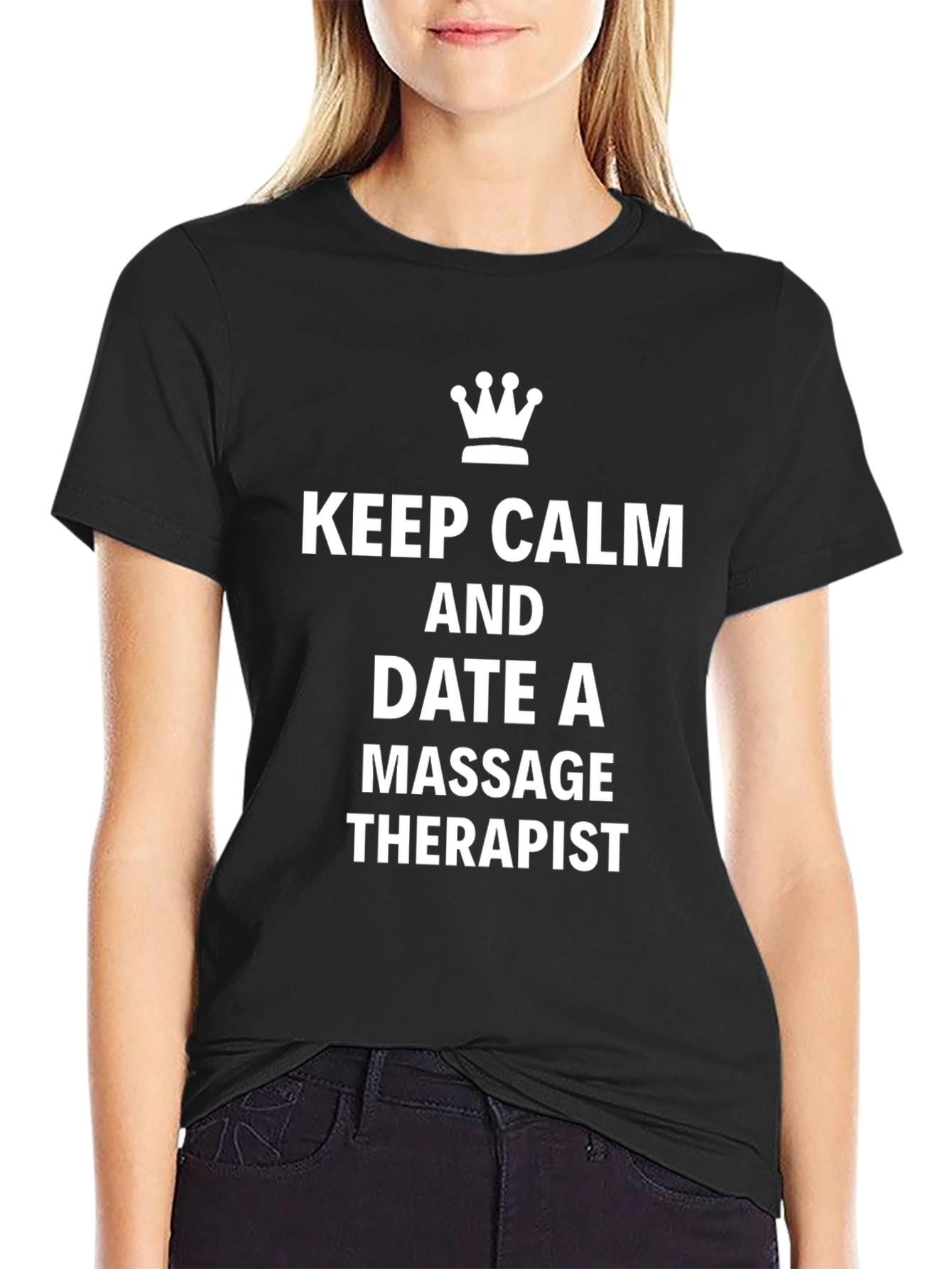 Keep Calm Massage Therapist Black T-Shirt
