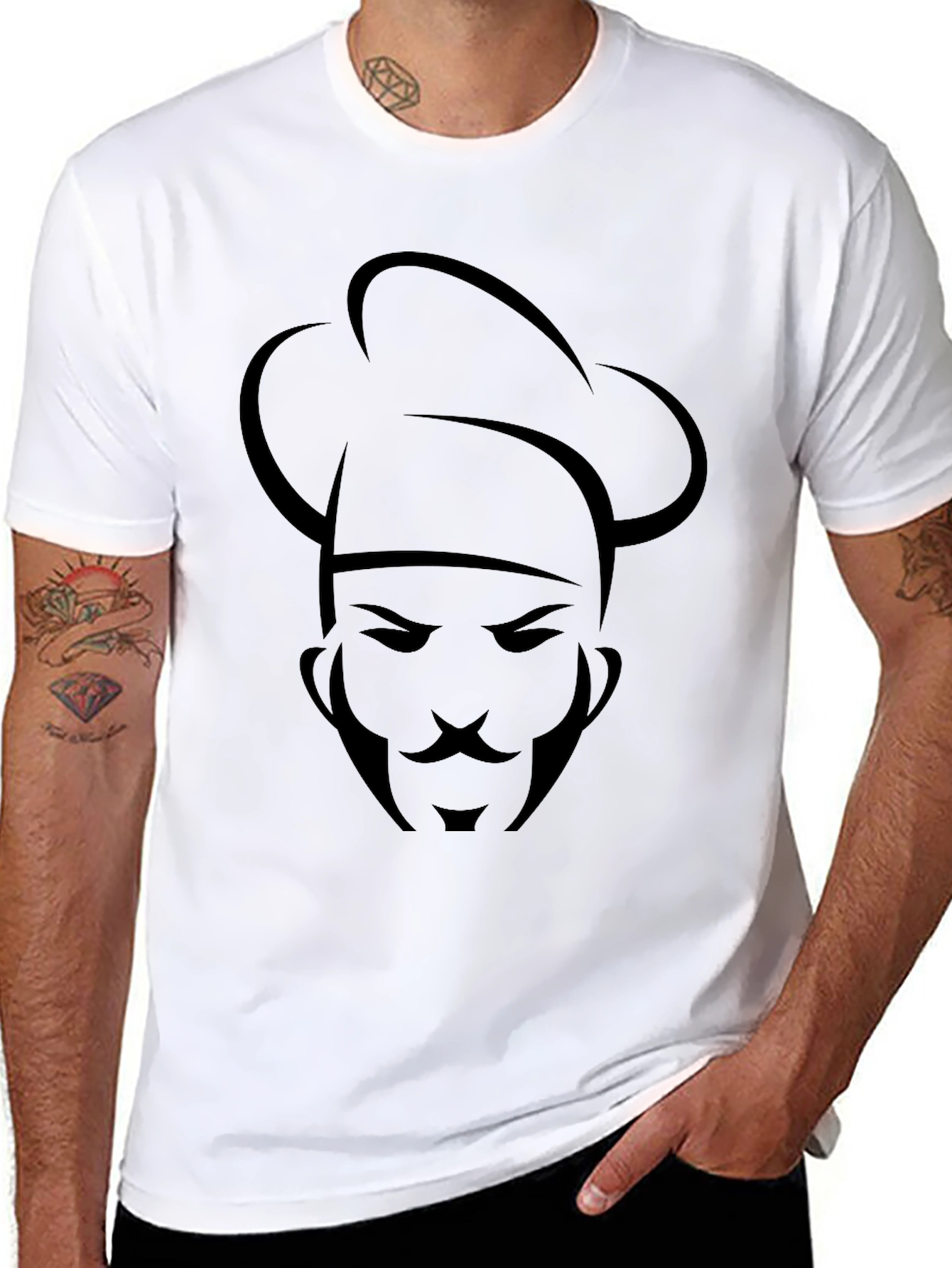Chef Graphic Black T-Shirt - Culinary Design