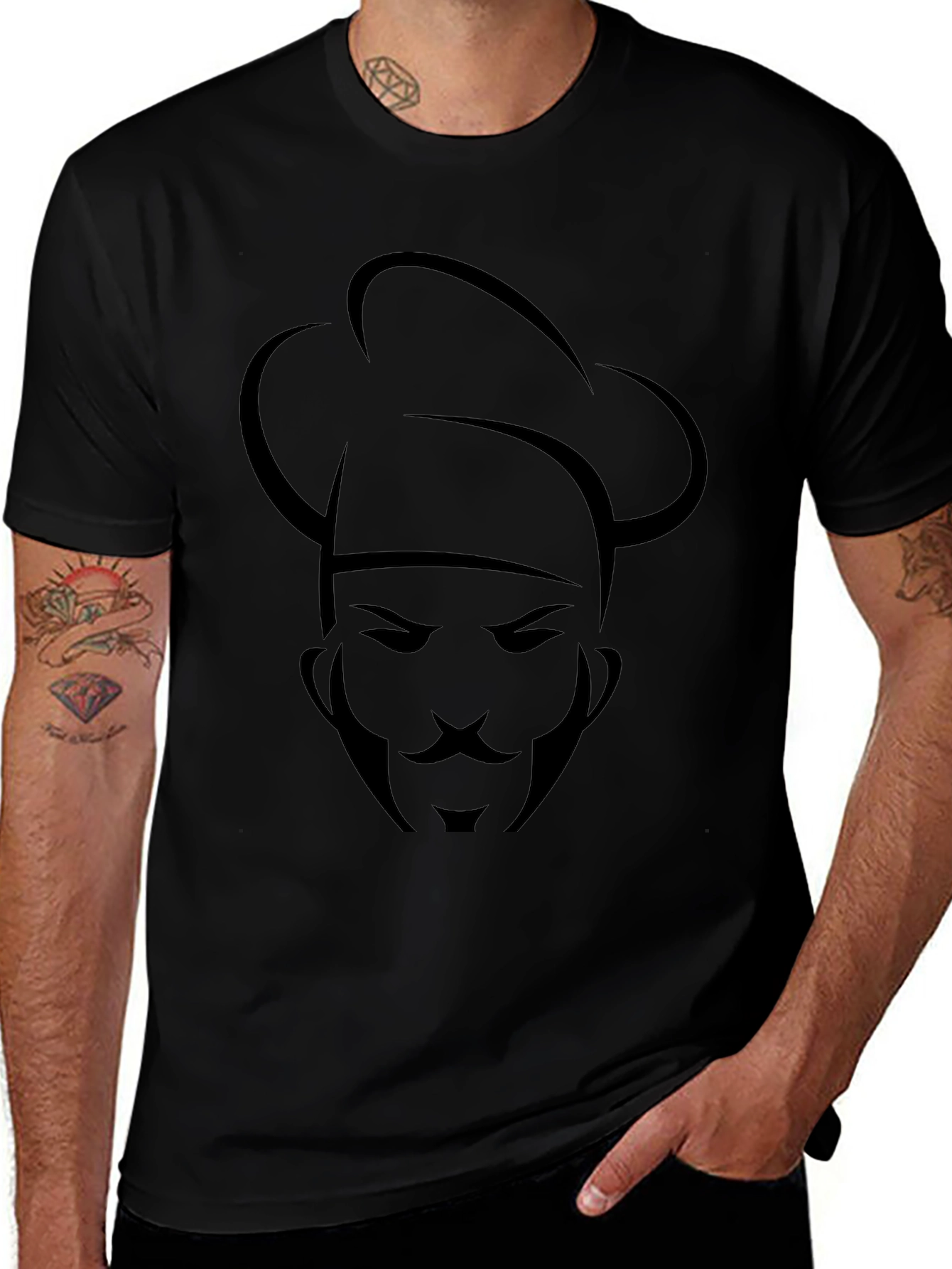 Chef Graphic Black T-Shirt - Culinary Design