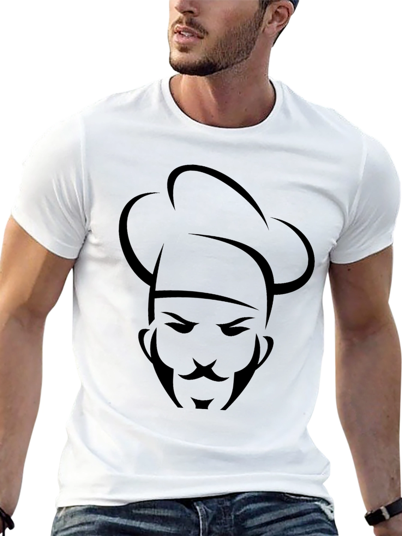 Chef Graphic Black T-Shirt - Culinary Design