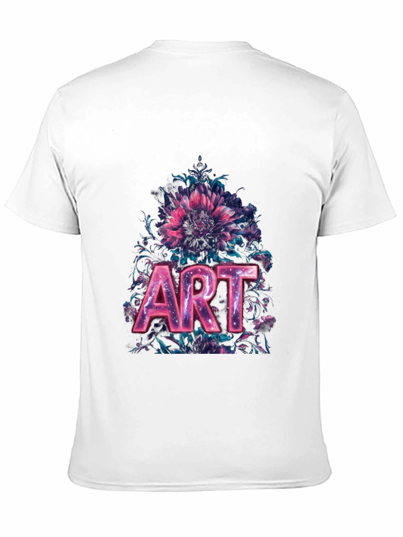 Floral Art Black T-Shirt
